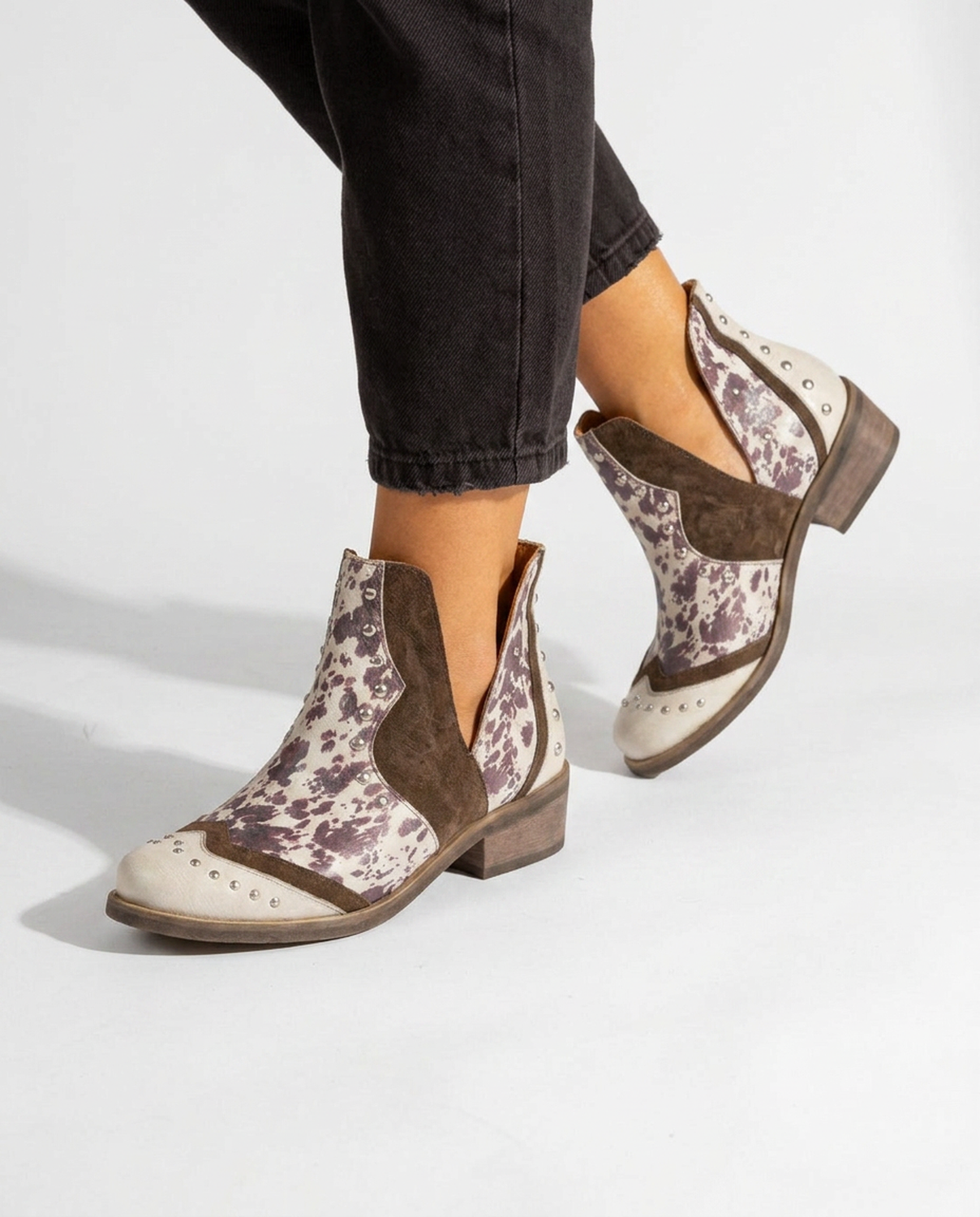 Botin Mujer  Cuero Mujer  Gallito Print-2