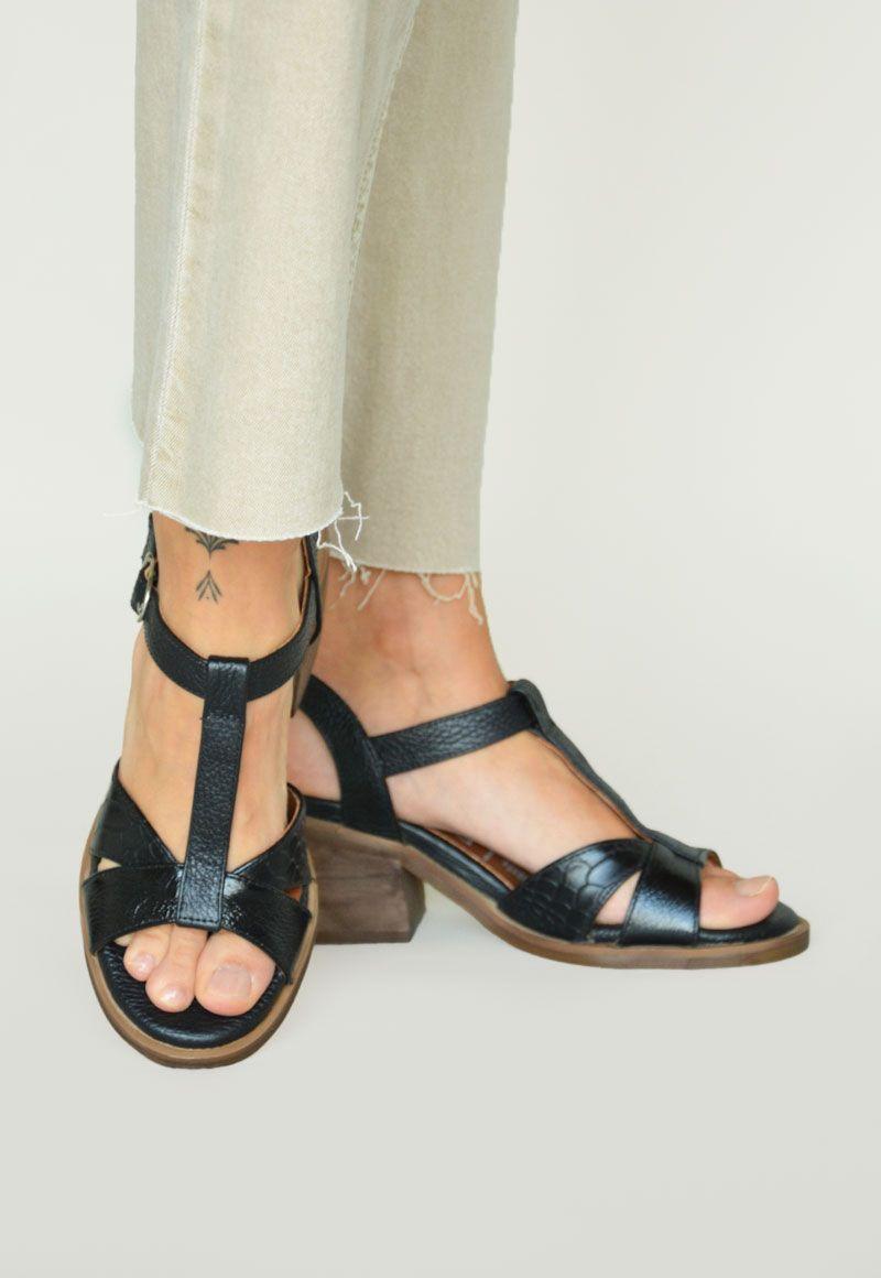 Sandalia De Cuero Sauco C1 Negro Giani Dafirenze-1