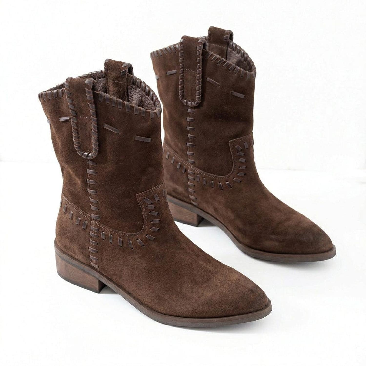 Bota Cuero Mujer Ceniza Café-1