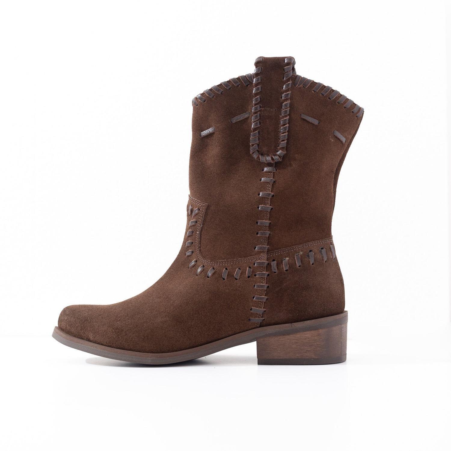 Bota Cuero Mujer Ceniza Café-2