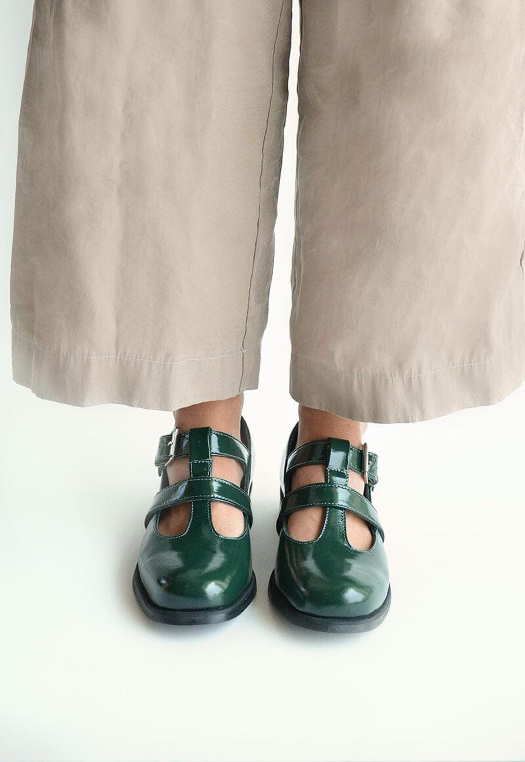 Zapato Mujer De Cuero Teresa Verde C2-5