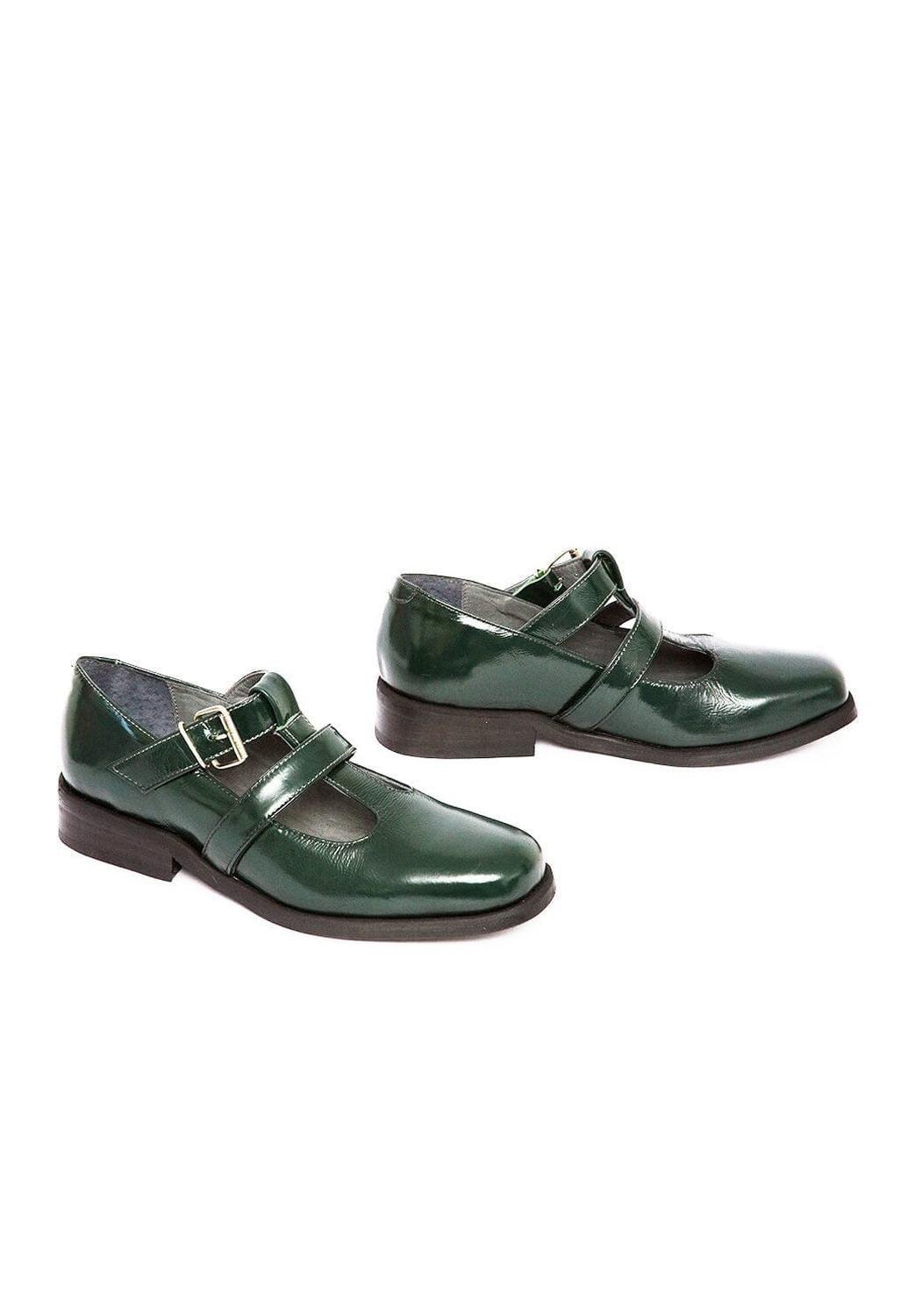 Zapato Mujer De Cuero Teresa Verde C2-4