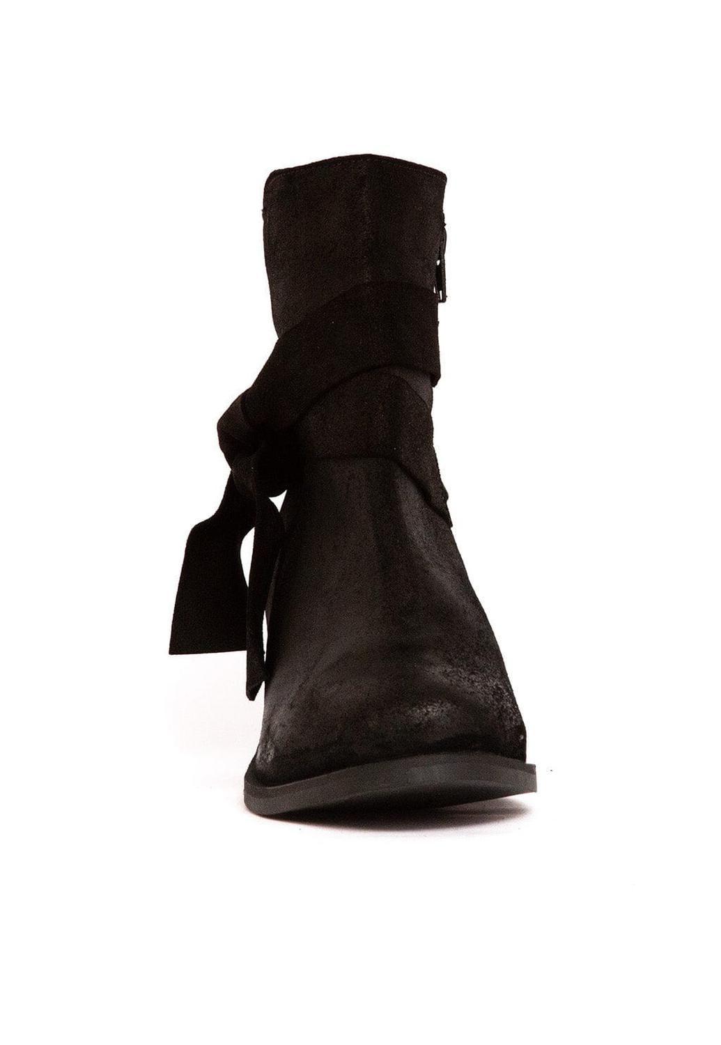 Botin Mujer De Cuero Makira Negro C10-2
