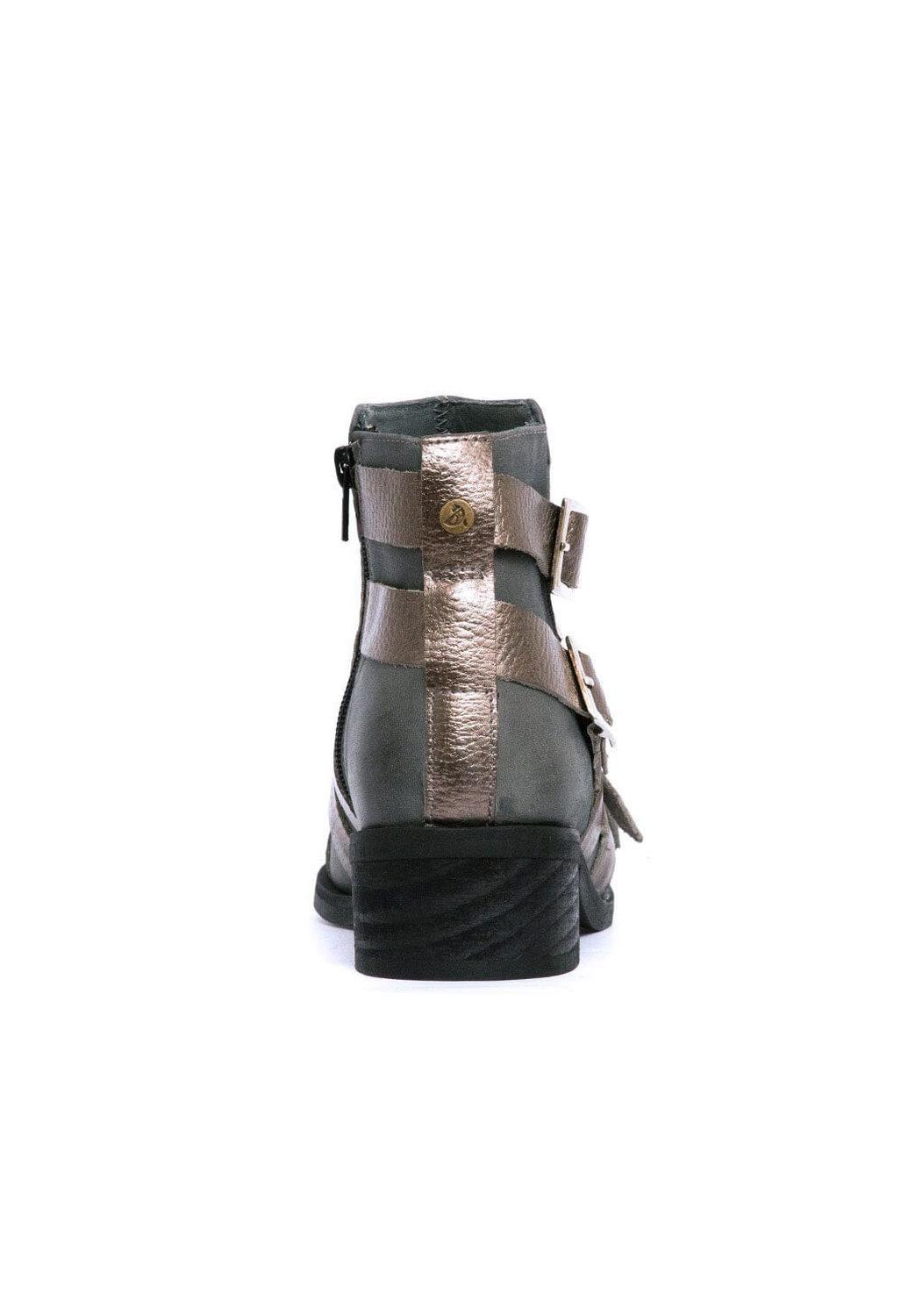 Botin Mujer De Cuero Zaha Gris C2-4