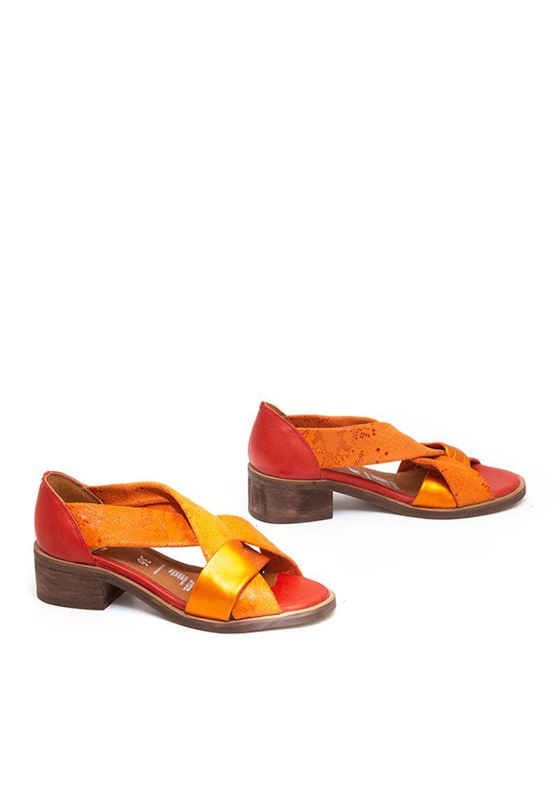 Sandalias De Cuero Tortolita C19 Naranjo Giani Dafirenze-2