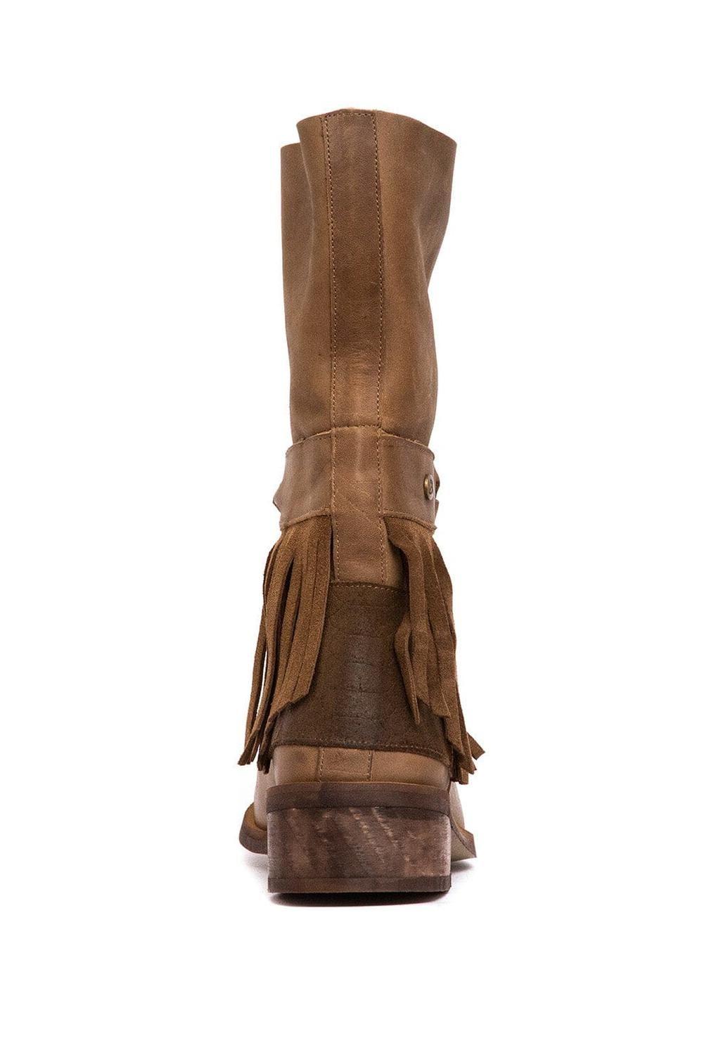 Bota Mujer De Cuero Teodora Taupe C2-4