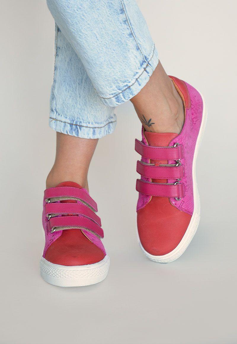 Zapatilla De Cuero Eucalipto C2 Fucsia Giani Dafirenze-1