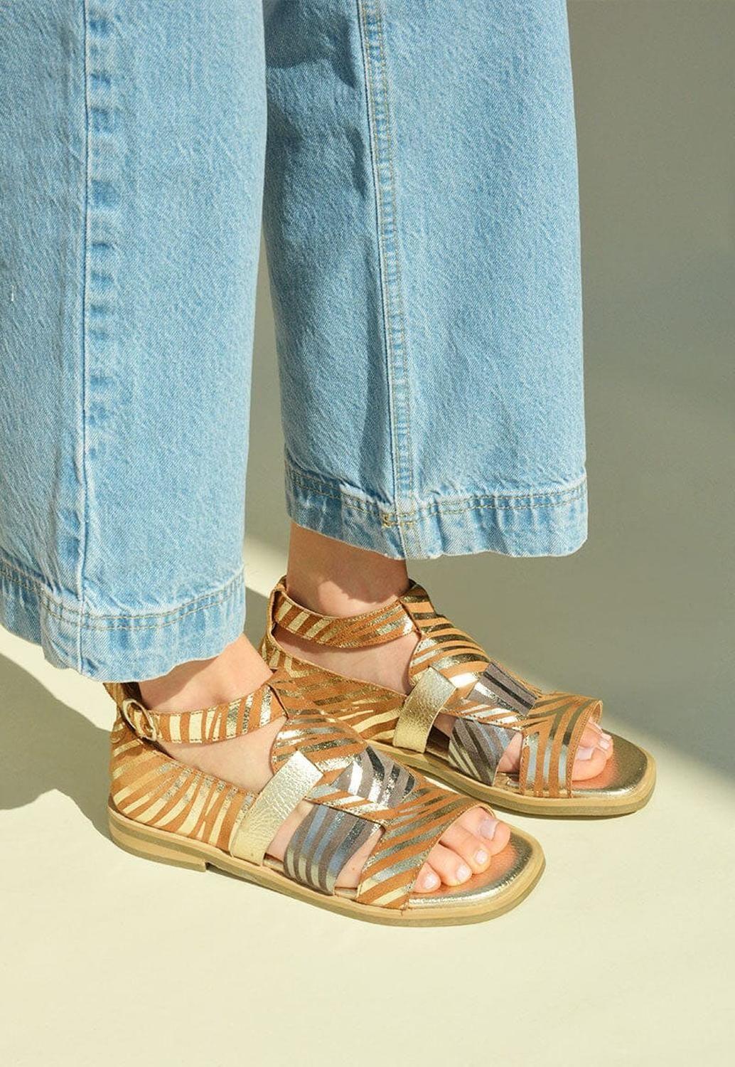 Sandalia Mujer / Simos Metalico-2