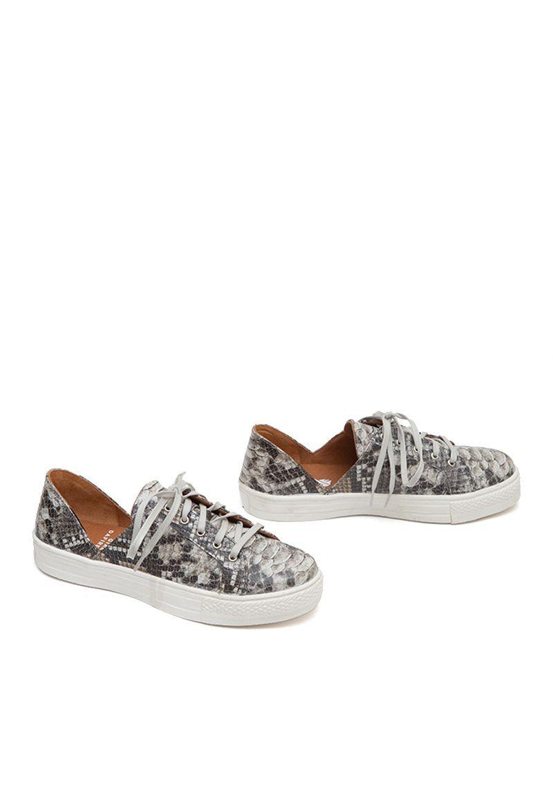 Zapatilla De Cuero Cenizo C1 Beige Giani Dafirenze-2