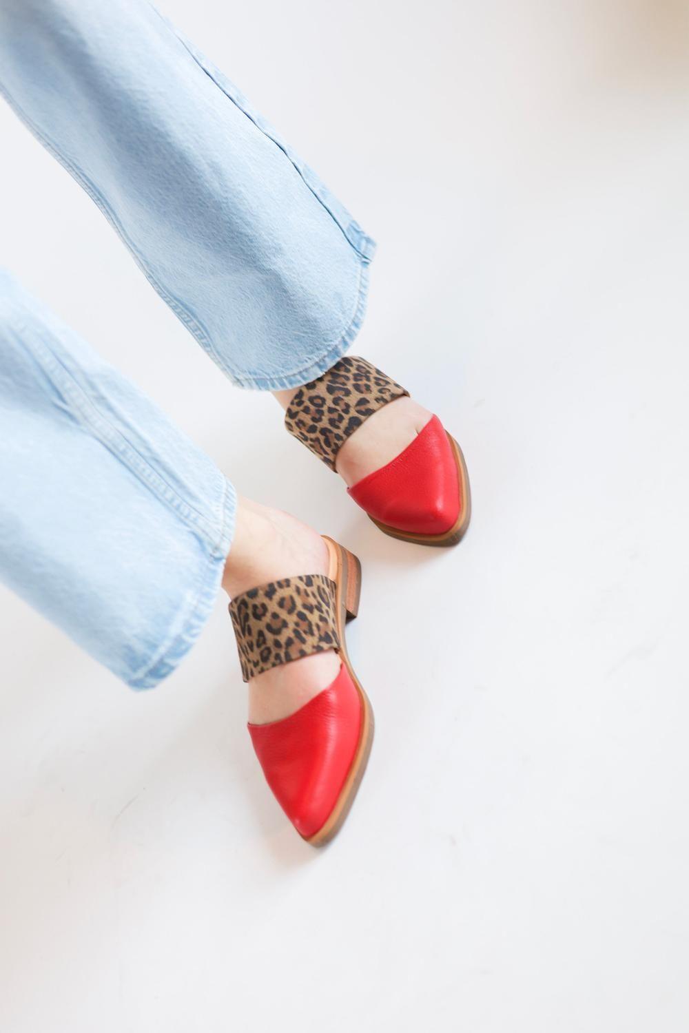 Babucha Mujer / Gaviota Leopardo Rojo-6