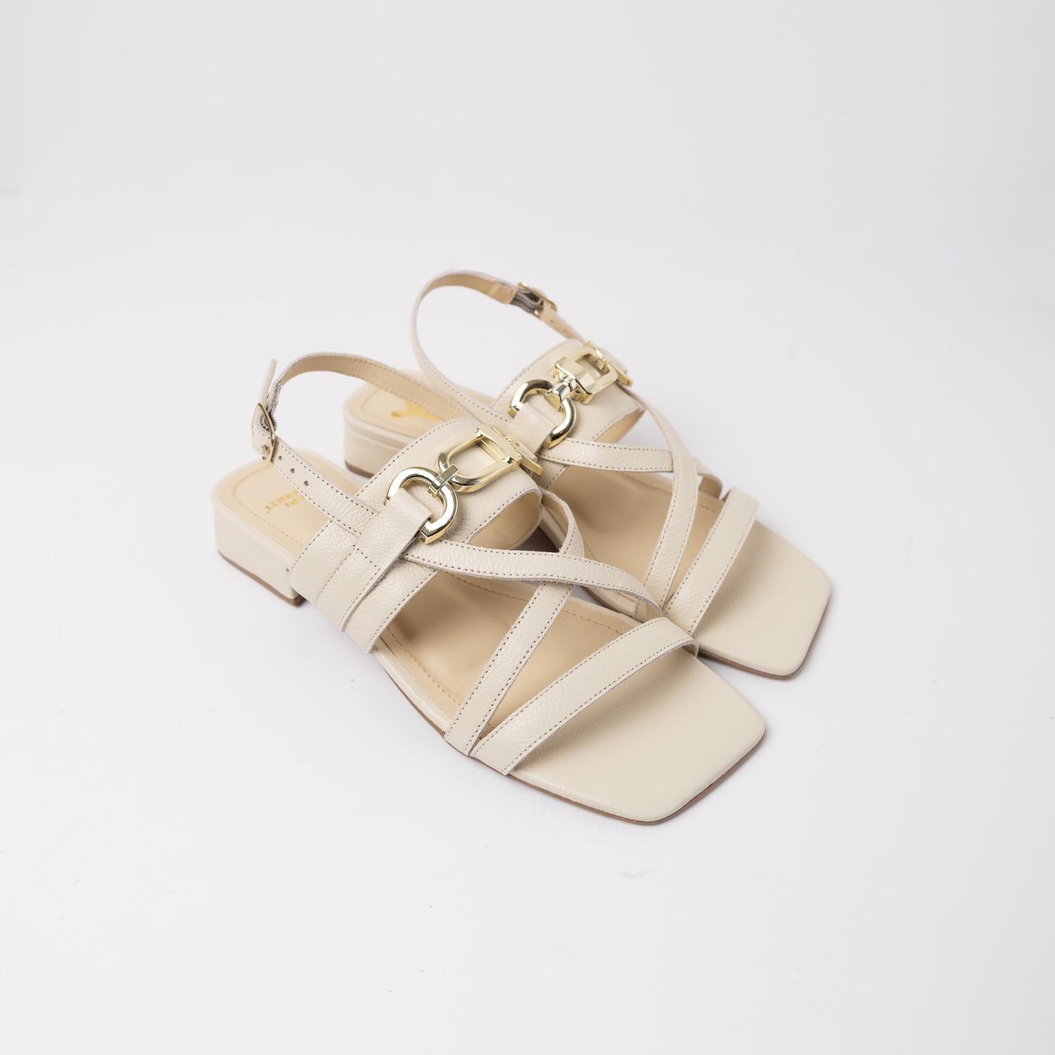 Sandalia Cuero Mujer  Risco Beige-1