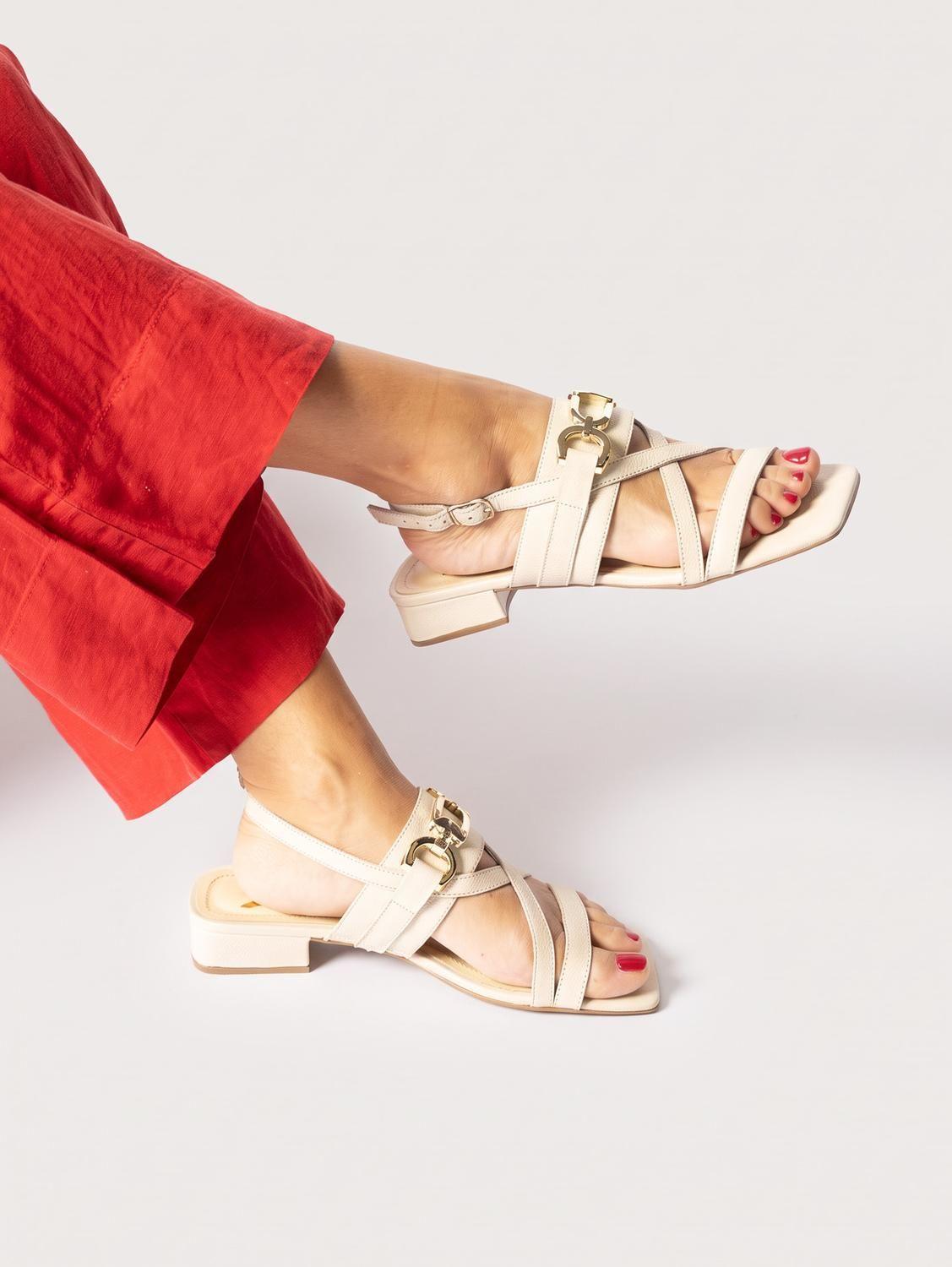 Sandalia Cuero Mujer  Risco Beige-4