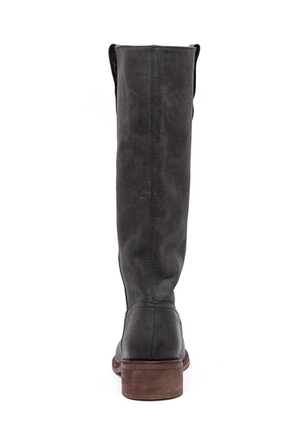 Bota Mujer De Cuero Fatima Negro C1-4