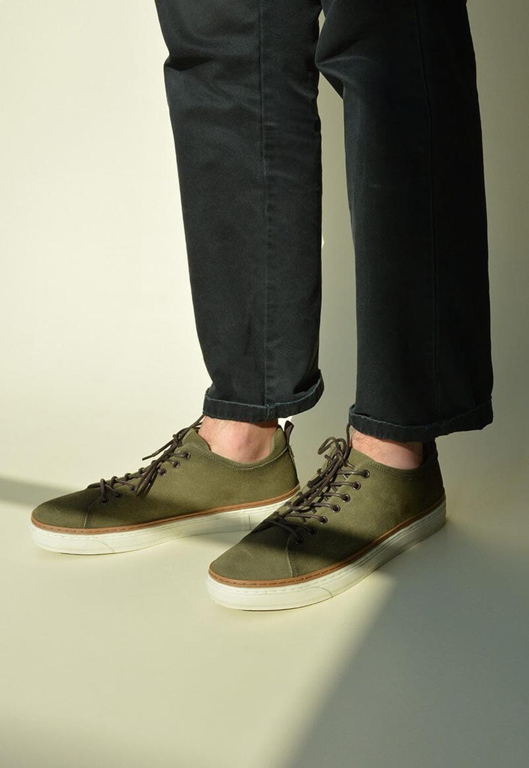 Zapatilla Hombre De Cuero Julio Verde C1-6