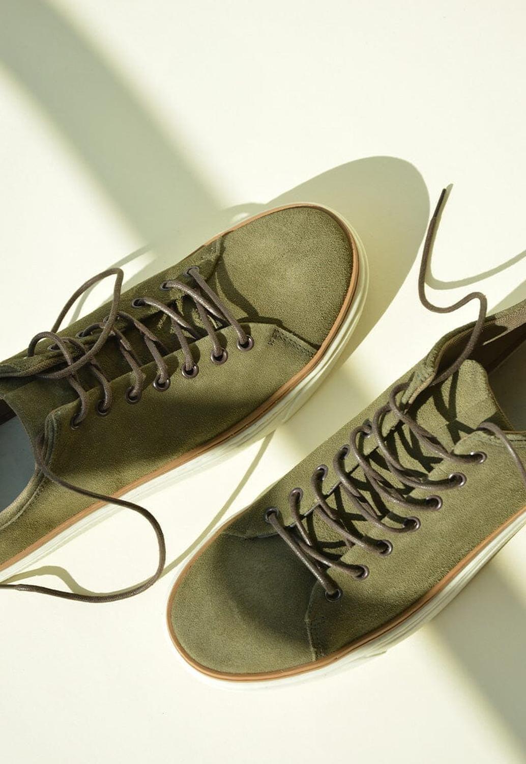 Zapatilla Hombre De Cuero Julio Verde C1-1