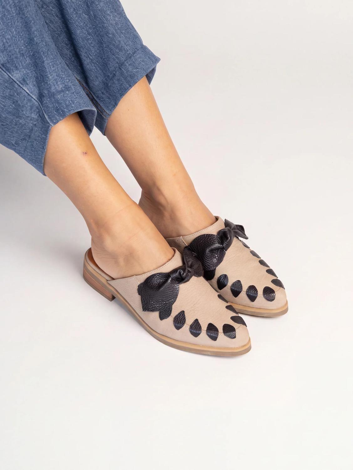 Babucha Mujer / Sombra Beige Negro-0