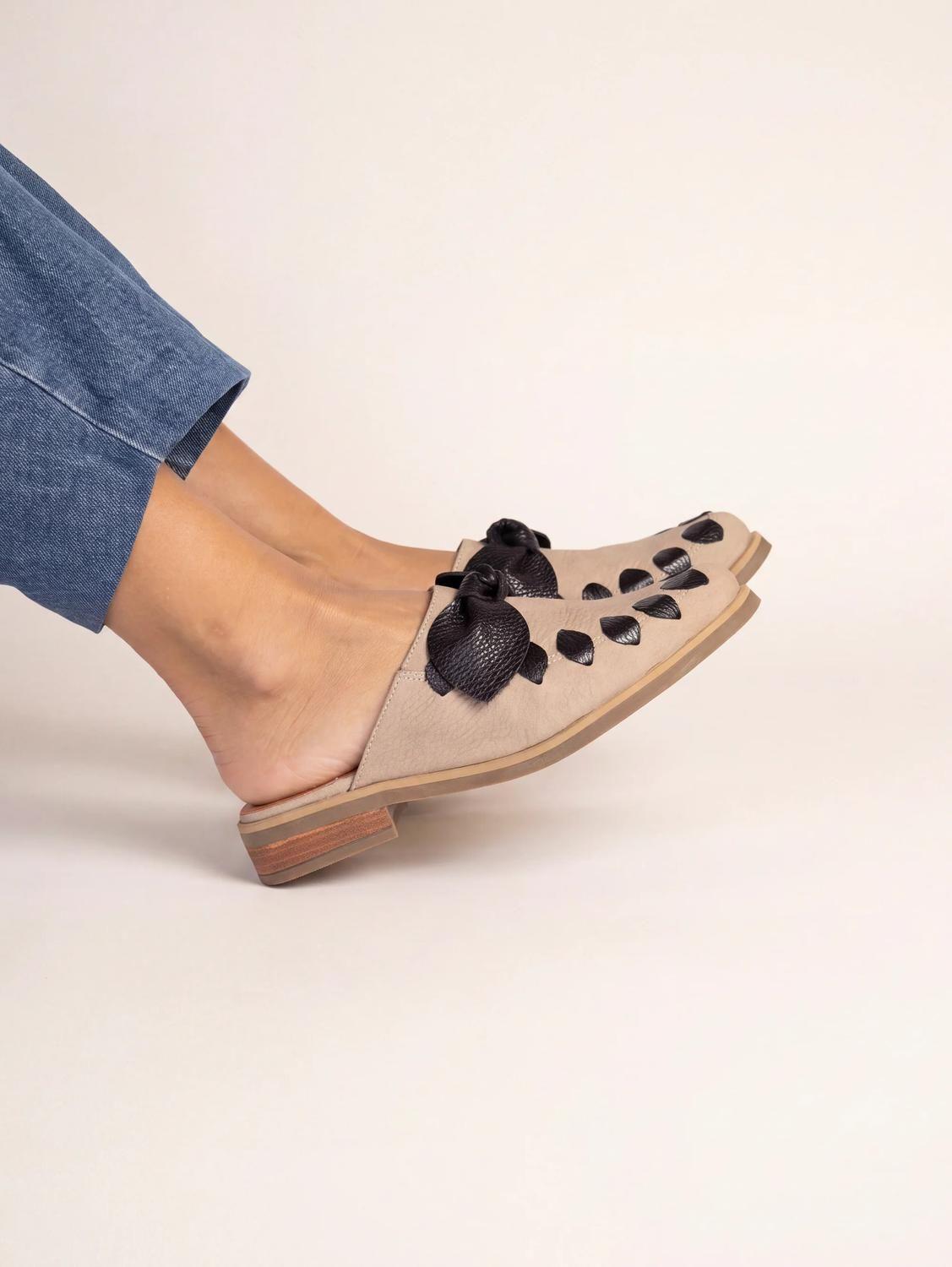 Babucha Mujer / Sombra Beige Negro-1