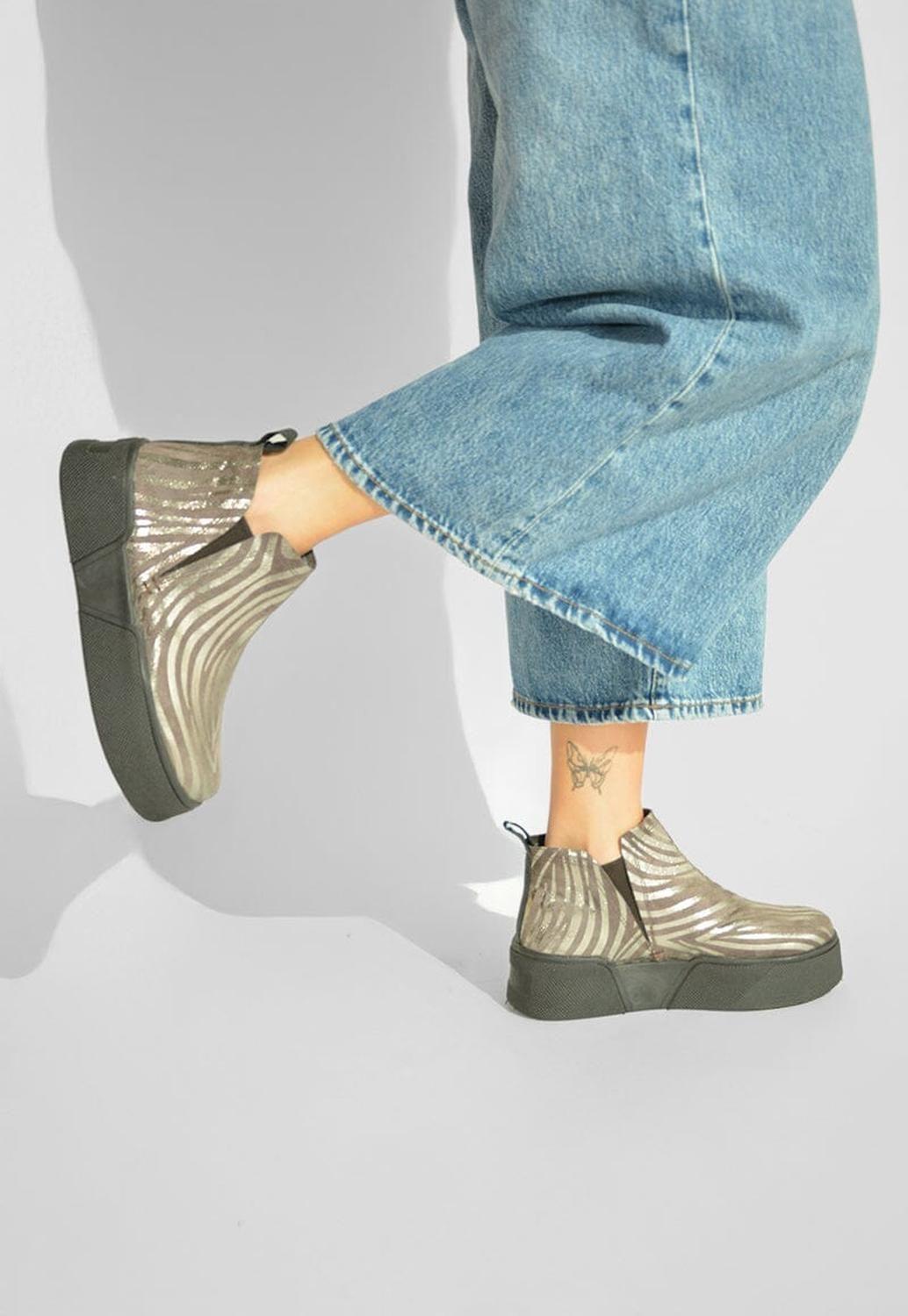 Zapatilla Mujer / Canario Zebra Metálico-6