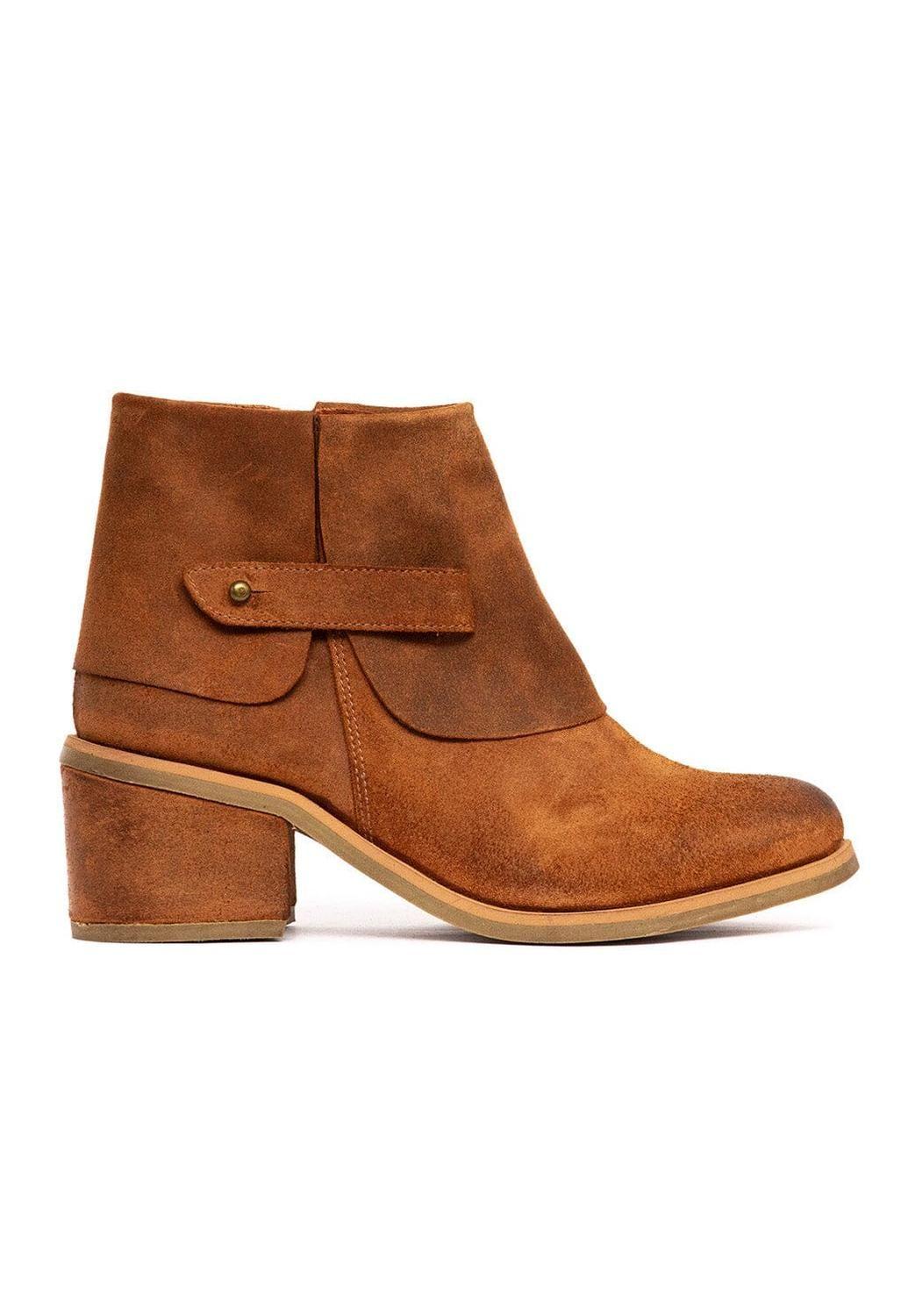 Botin Mujer De Cuero Nadia Camel C2-1