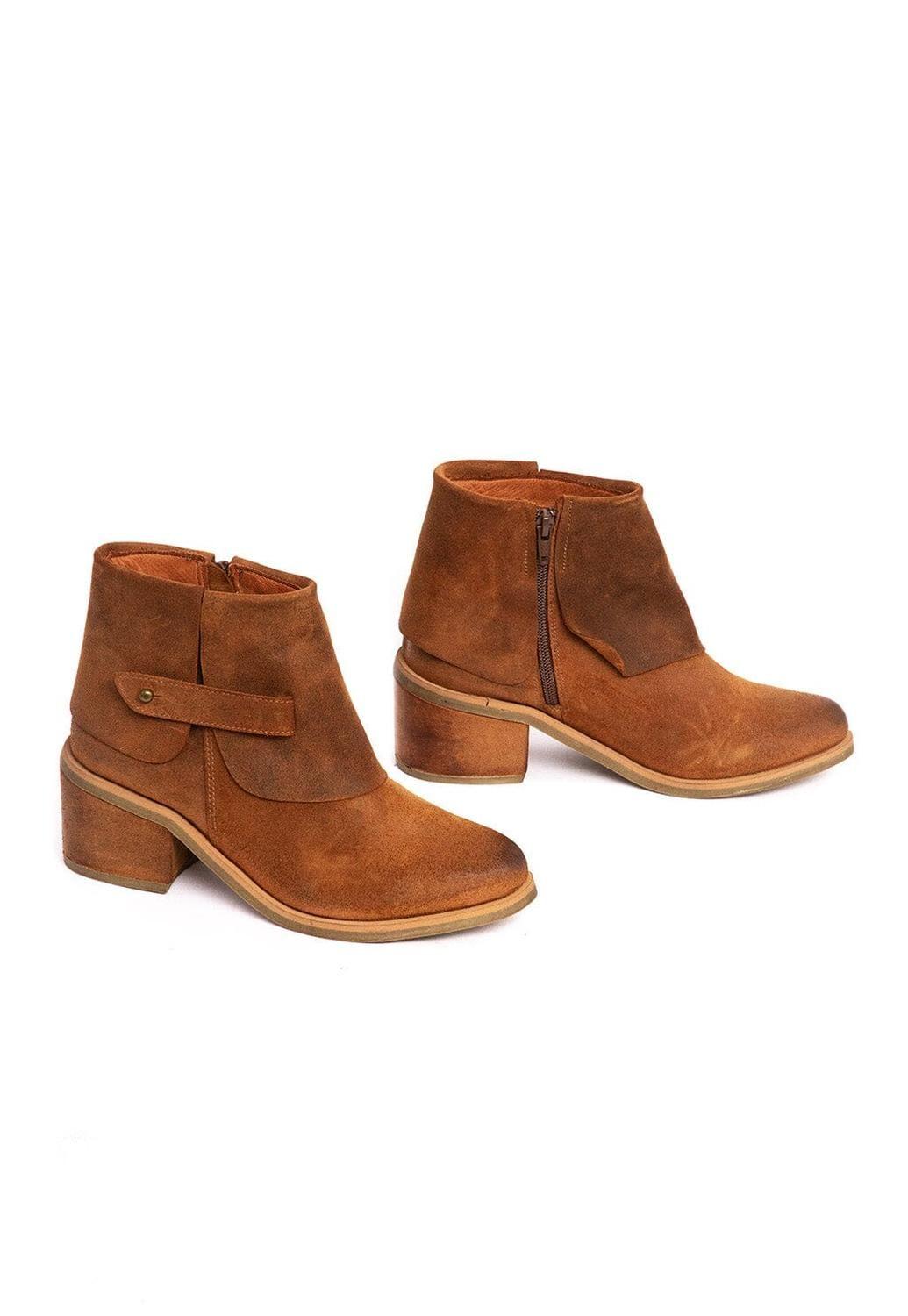 Botin Mujer De Cuero Nadia Camel C2-5