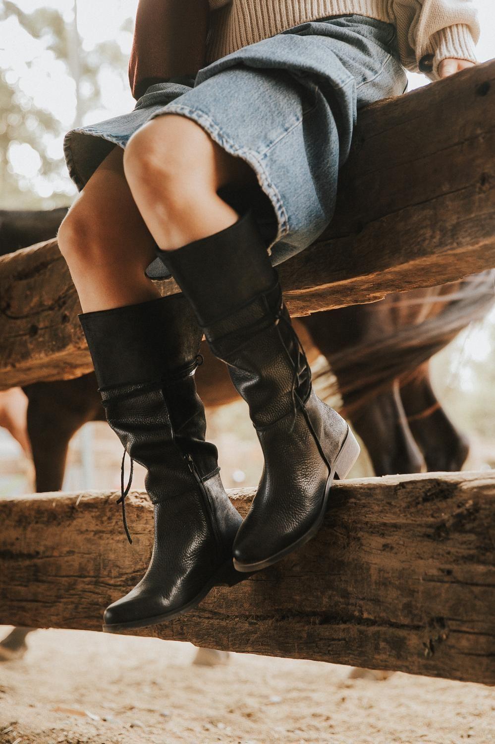 Bota Cuero Mujer  Jade Negro-2
