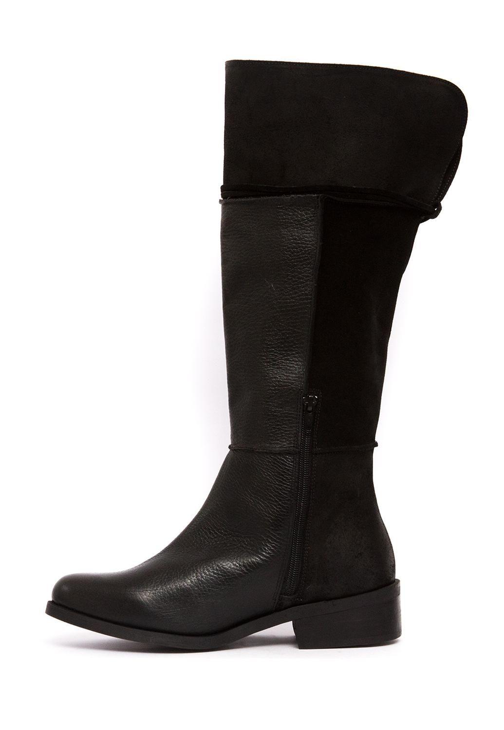 Bota Cuero Mujer  Jade Negro-3