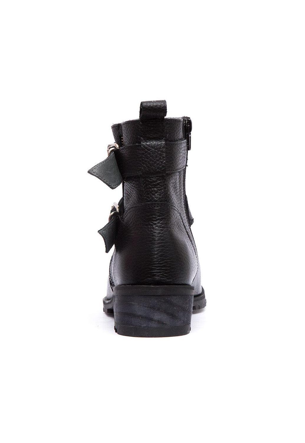 Botin Mujer De Cuero Sally Negro C1-4