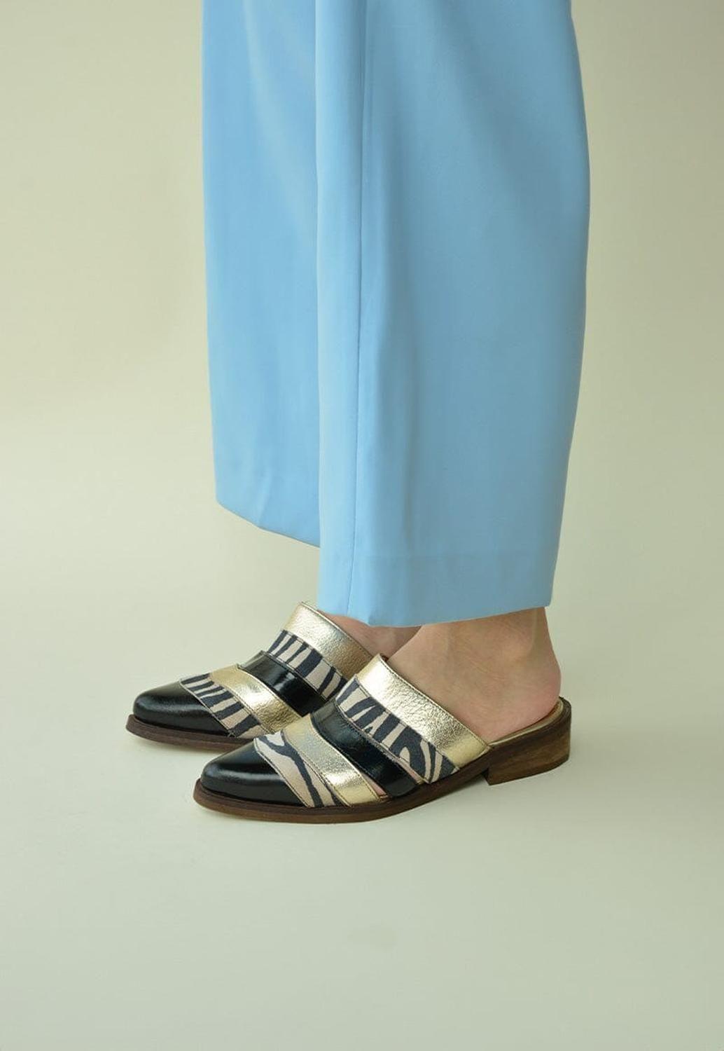 Babucha Mujer / Balos Negro Print-6