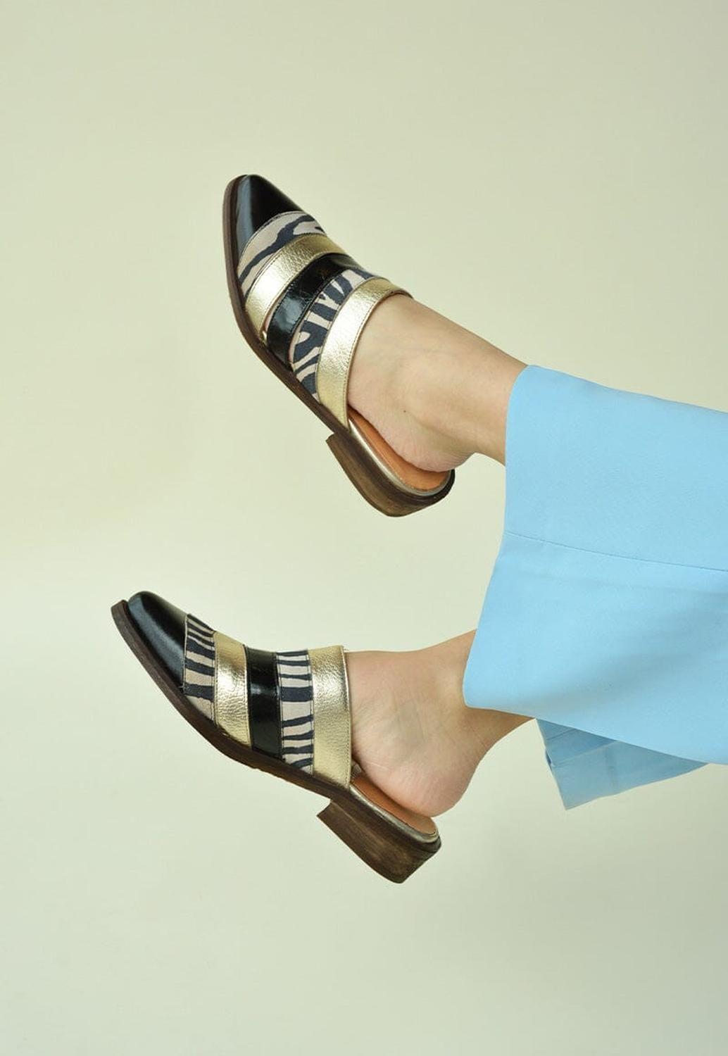 Babucha Mujer / Balos Negro Print-2