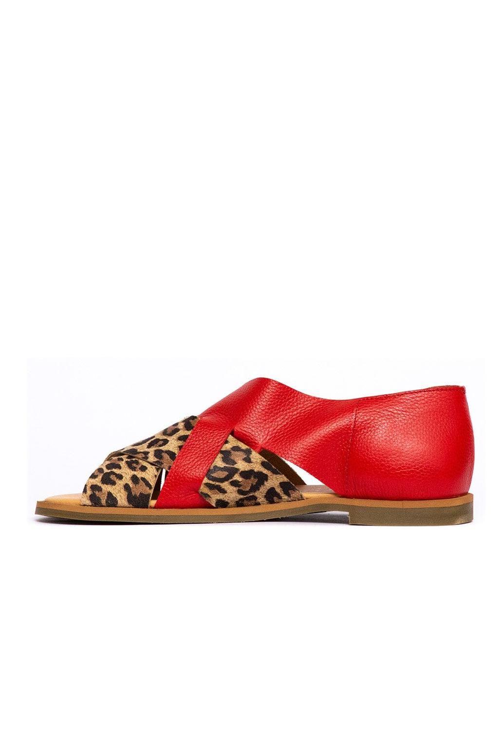 Sandalia Mujer / Socaire Leopardo Rojo-2