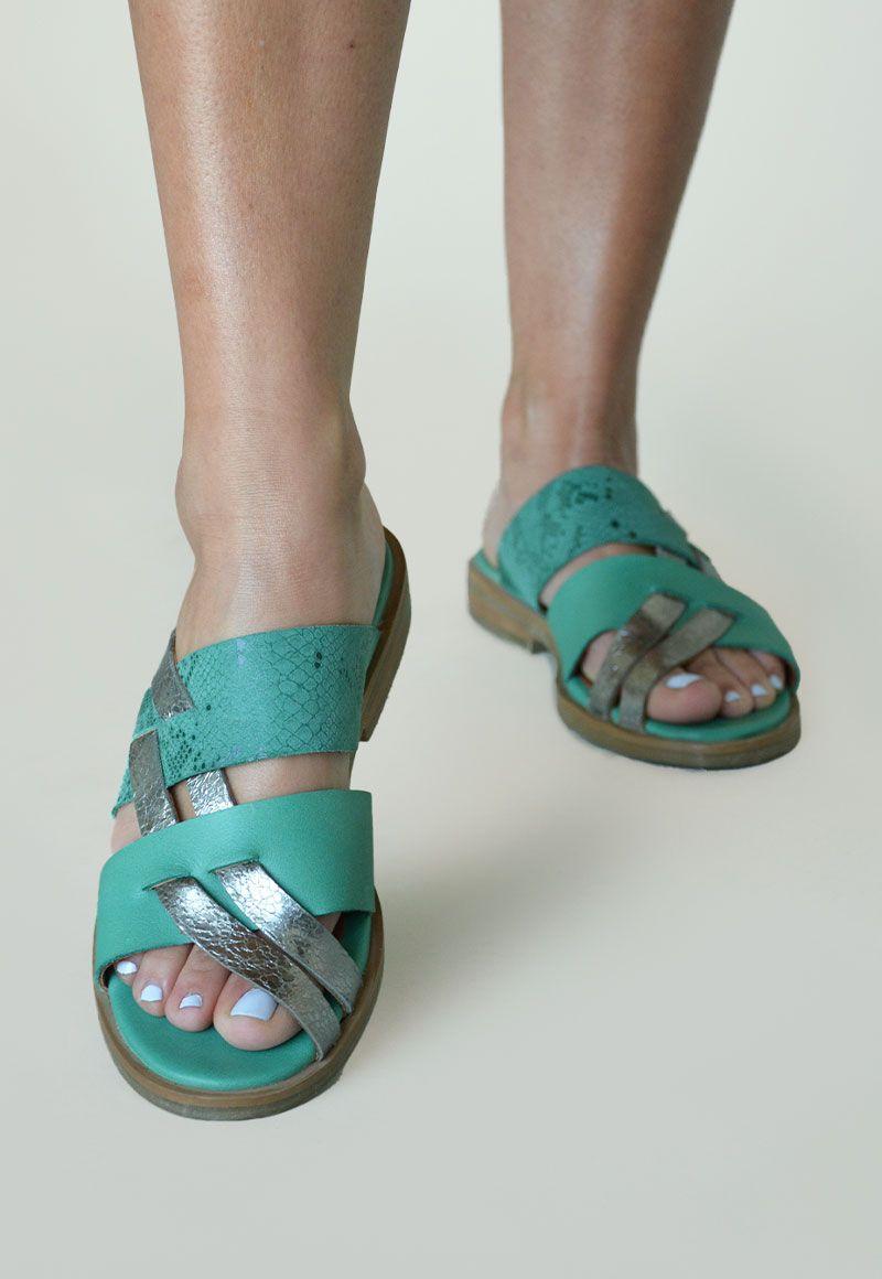 Sandalia De Cuero Pino C3 Verde Giani Dafirenze-1