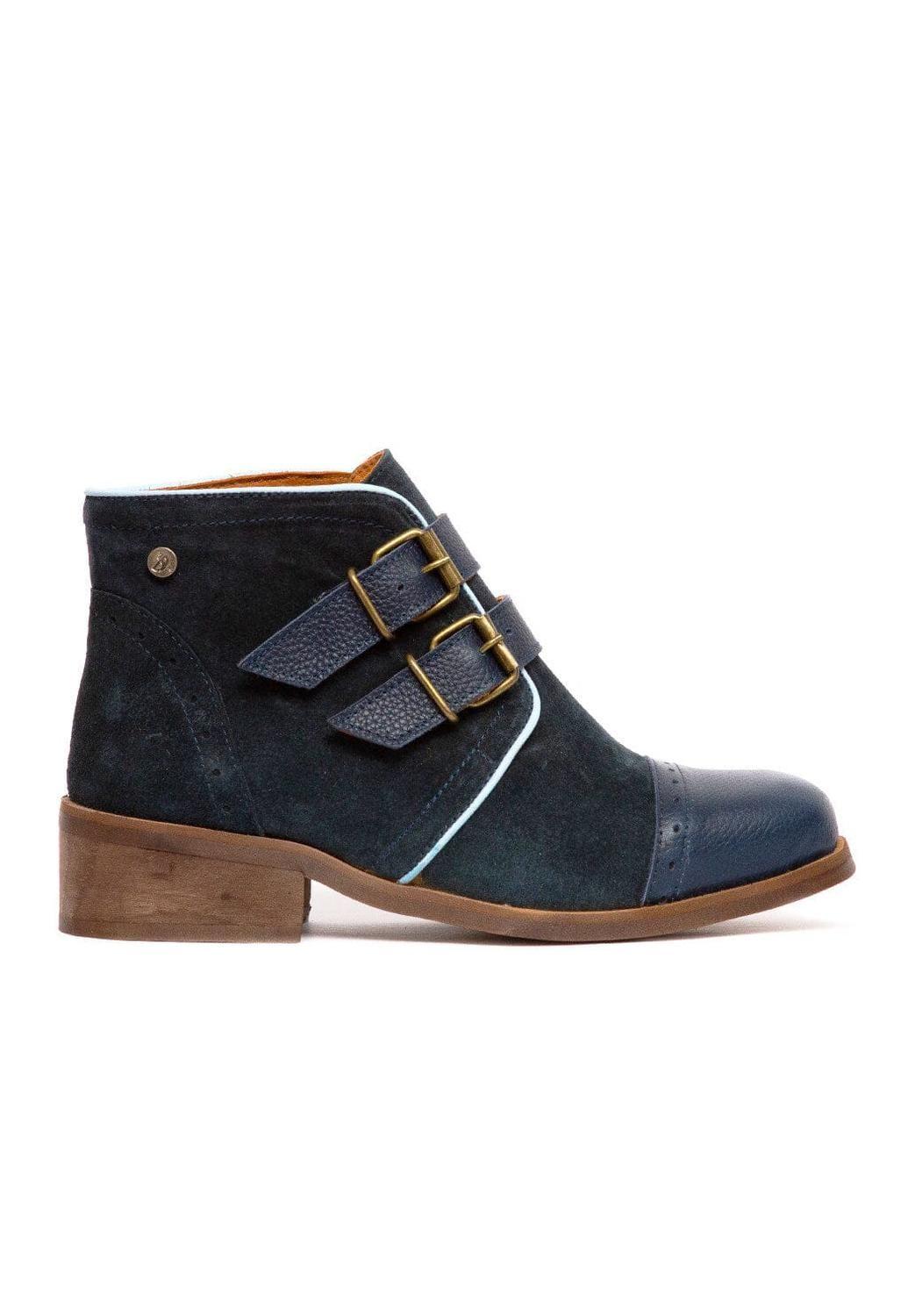 Botin Mujer De Cuero Judy Azul C2-0