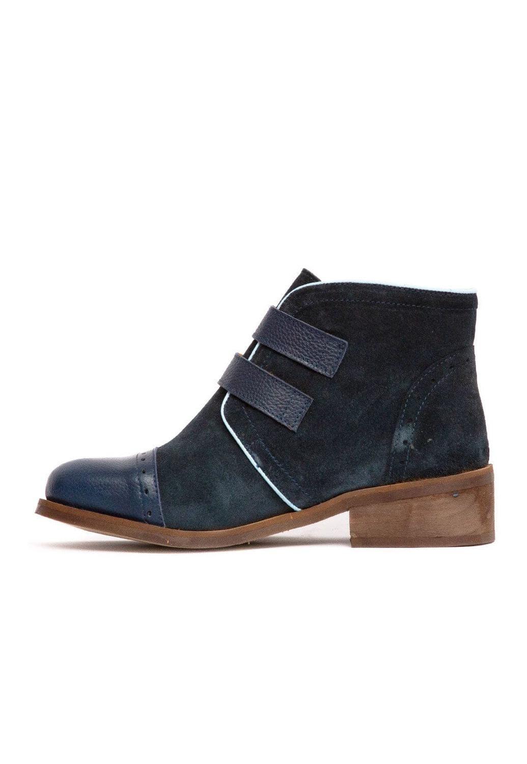 Botin Mujer De Cuero Judy Azul C2-4