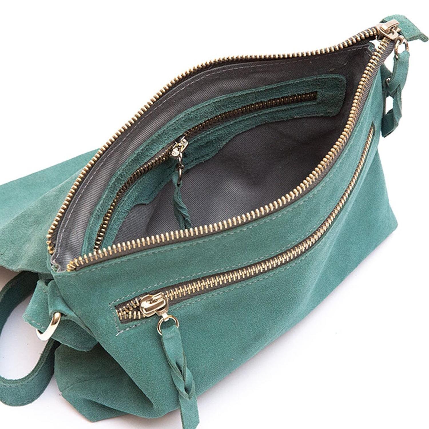 Bandolera Mujer De Cuero Thea Menta C2-4