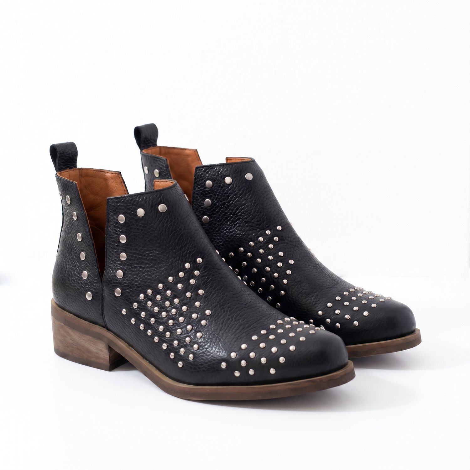 Botin Mujer  Cuero Mujer  Charra Negro-1