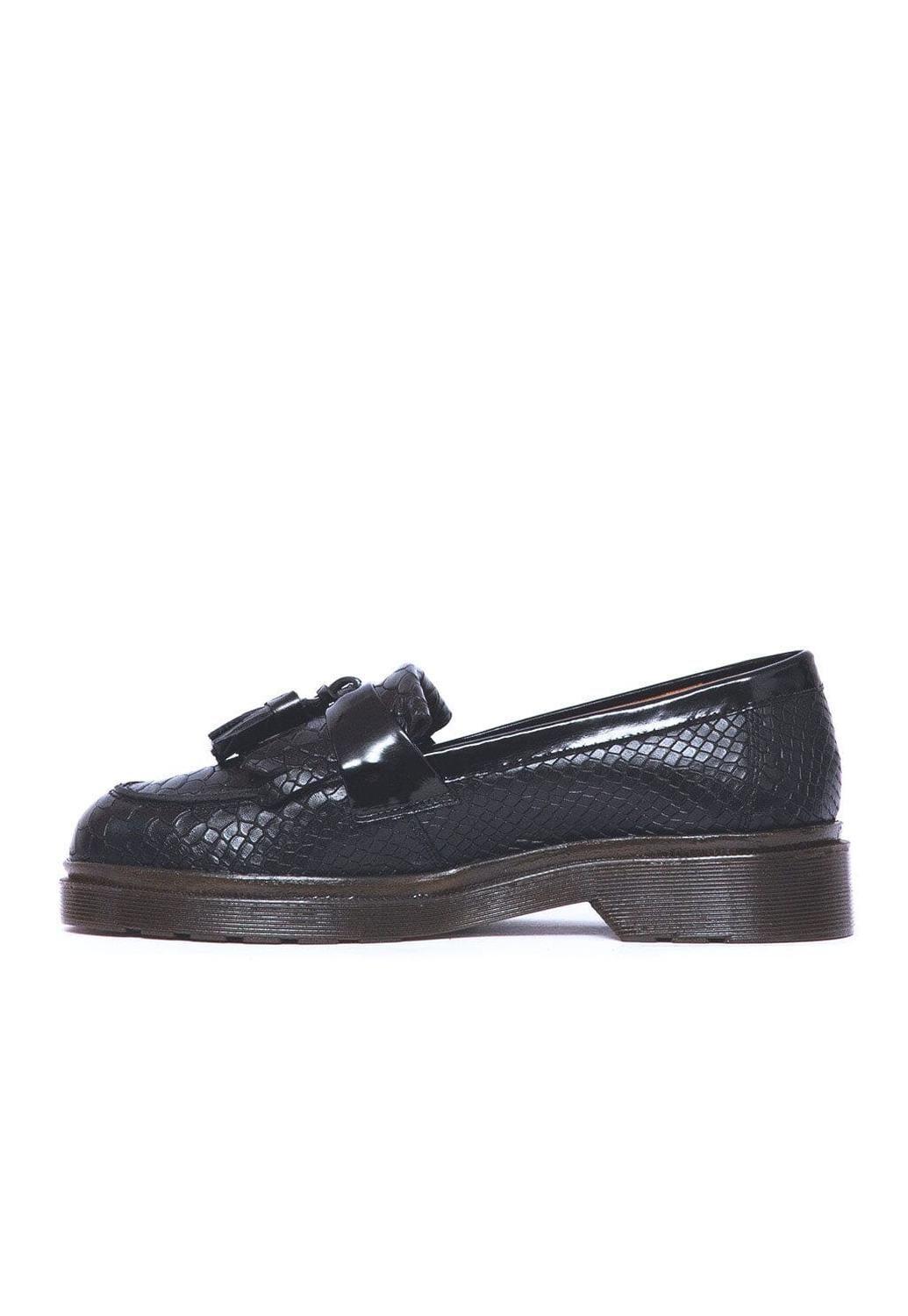 Mocasin Mujer De Cuero Matilde Negro C7-3