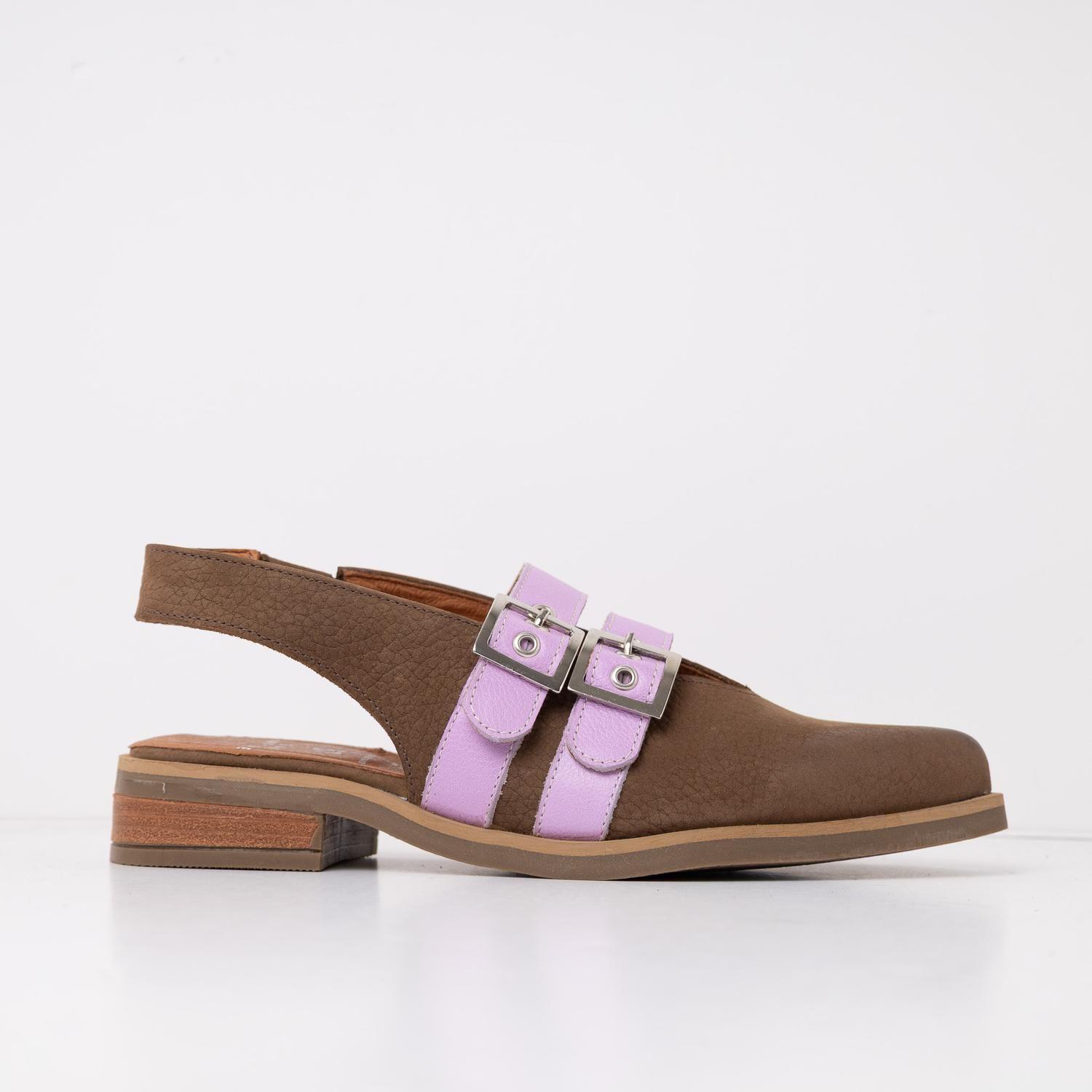 Zapato Cuero Mujer  Estrilda Café Lila-0
