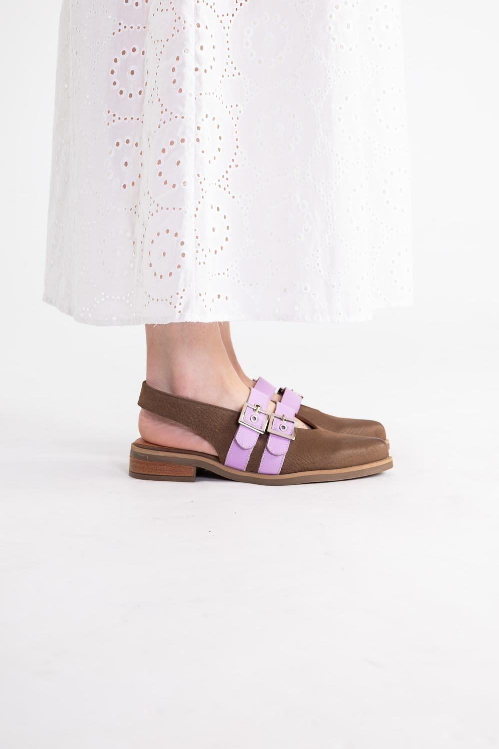 Zapato Cuero Mujer  Estrilda Café Lila-5