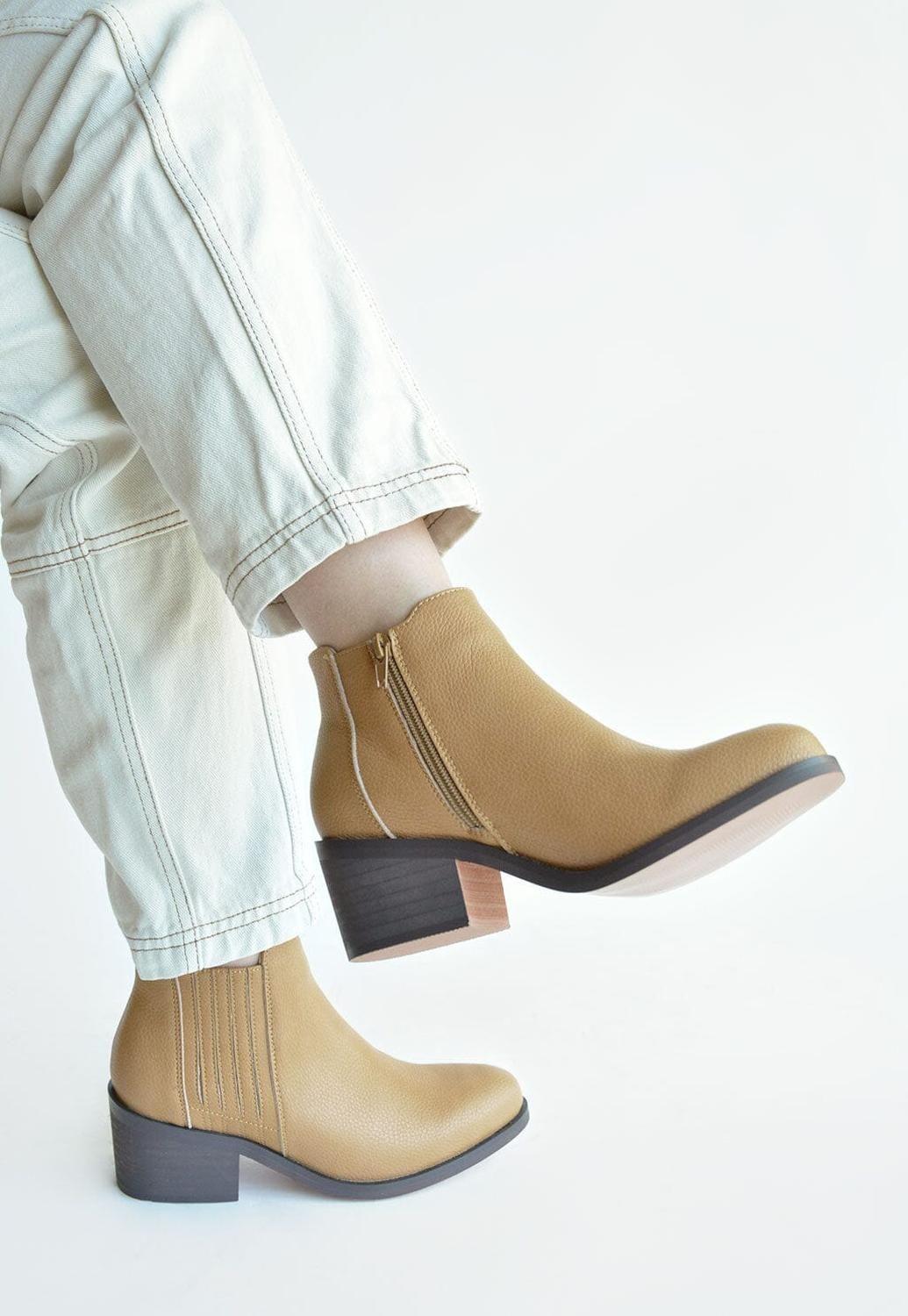 Botines Mujer De Cuero Pinda Camel C12-6