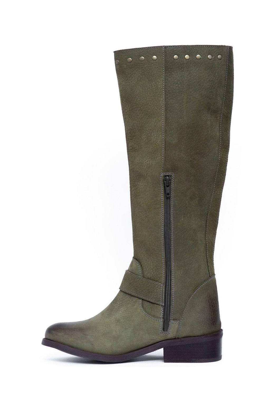 Bota Mujer De Cuero Carpintero Verde C21-3