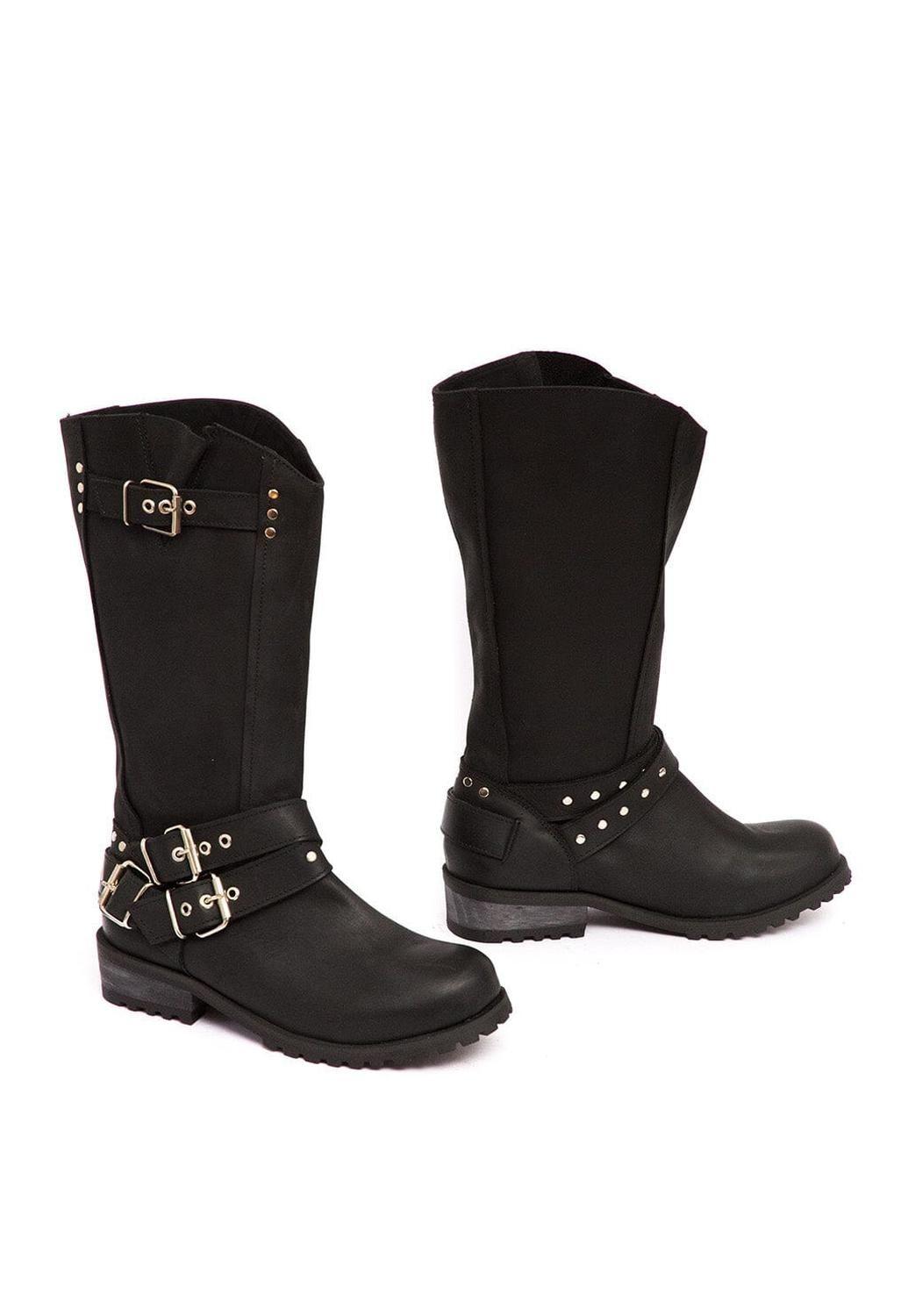 Bota Mujer De Cuero Olivia Negro C2-5