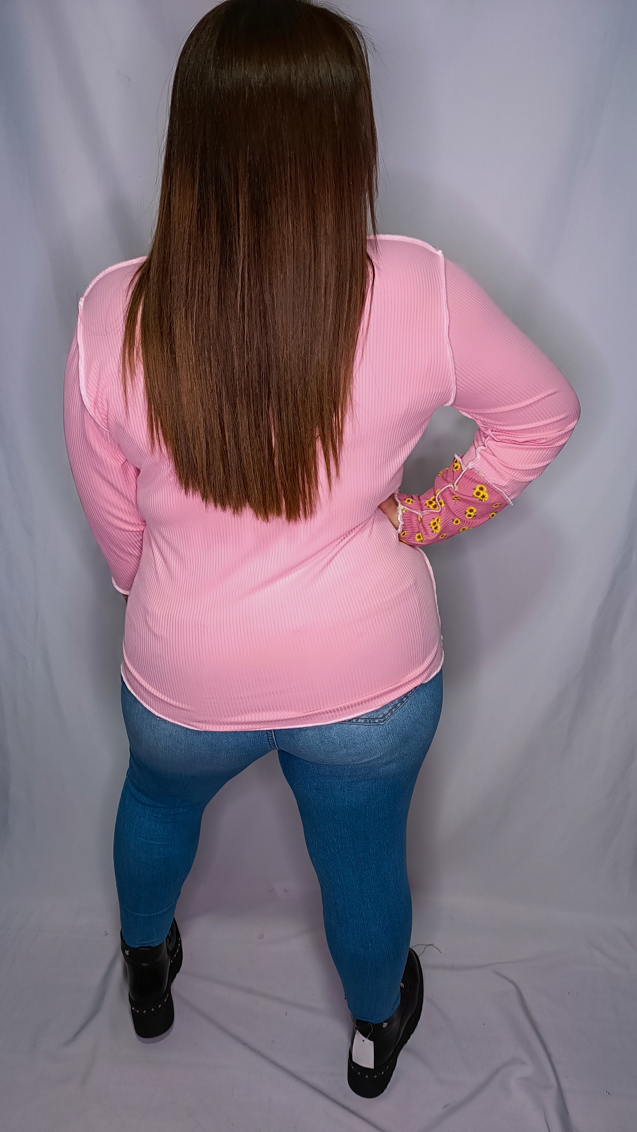 Blusa larga Canutón Estampado girasoles-4