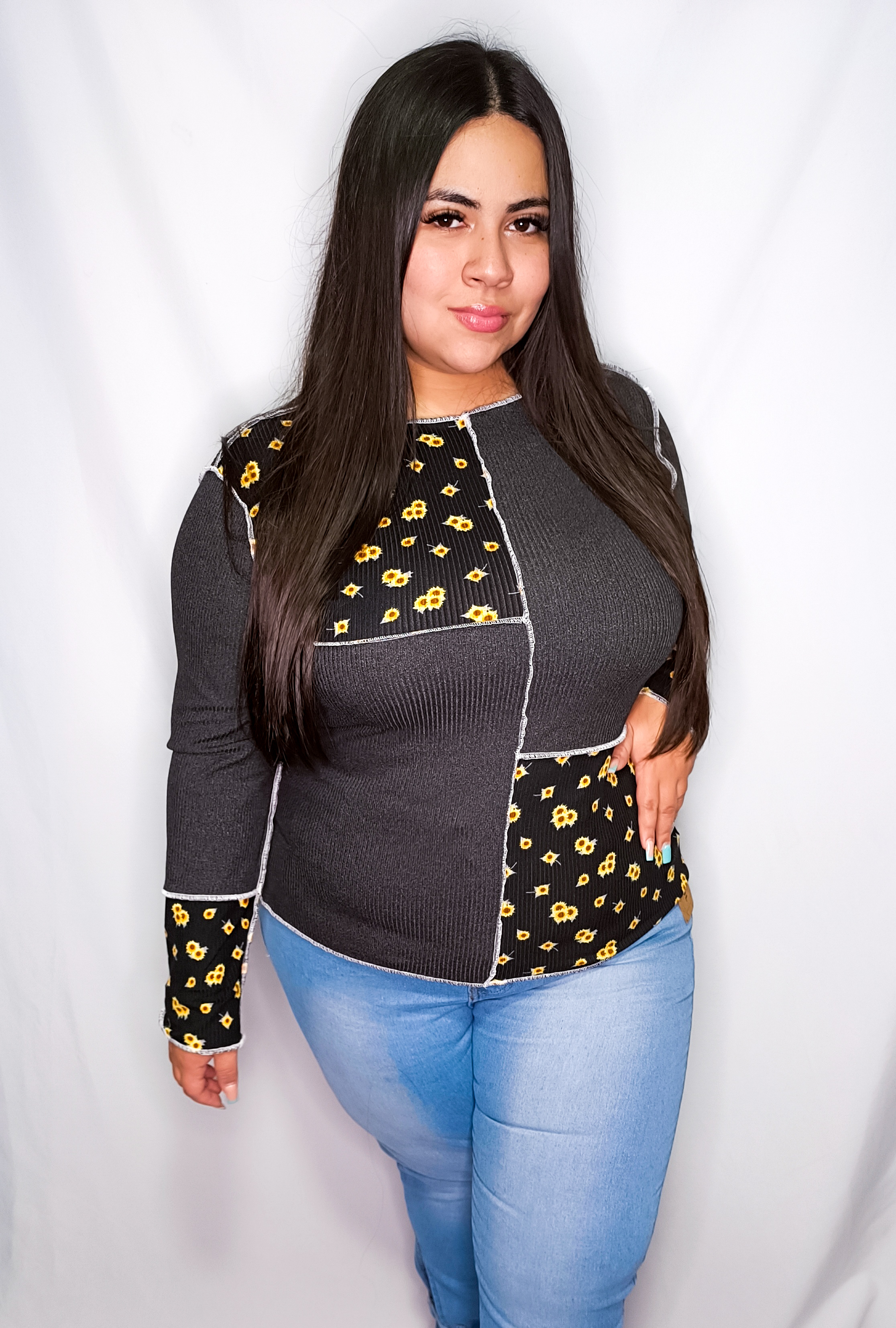 Blusa Larga Girasoles-0