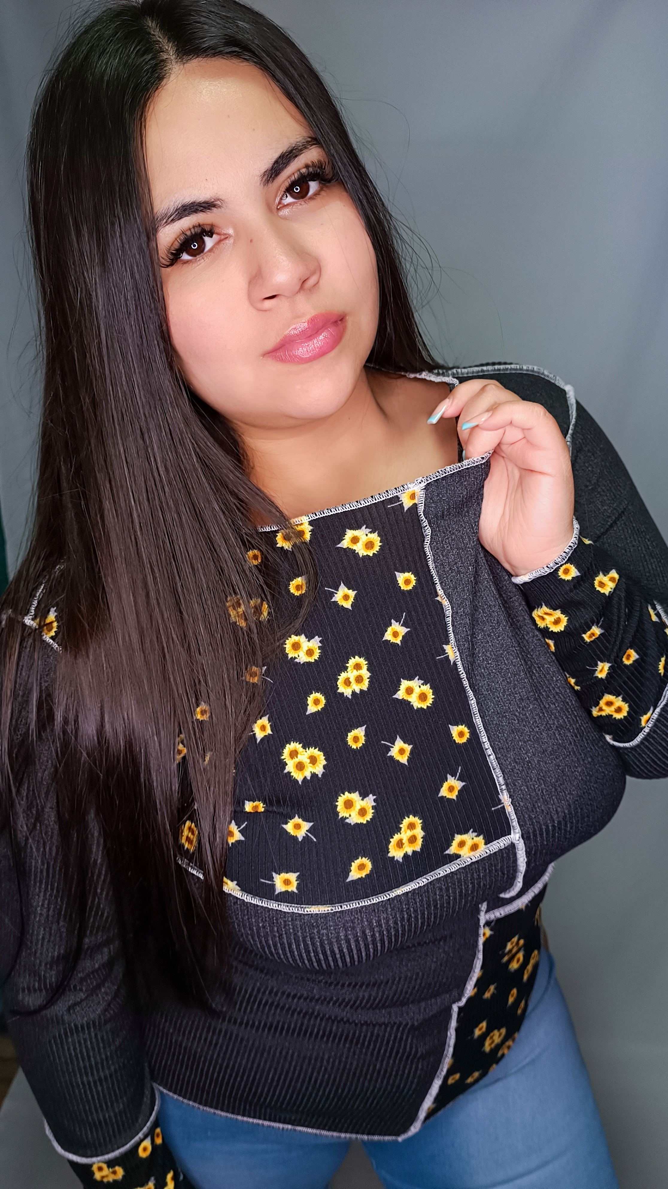 Blusa Larga Girasoles-3