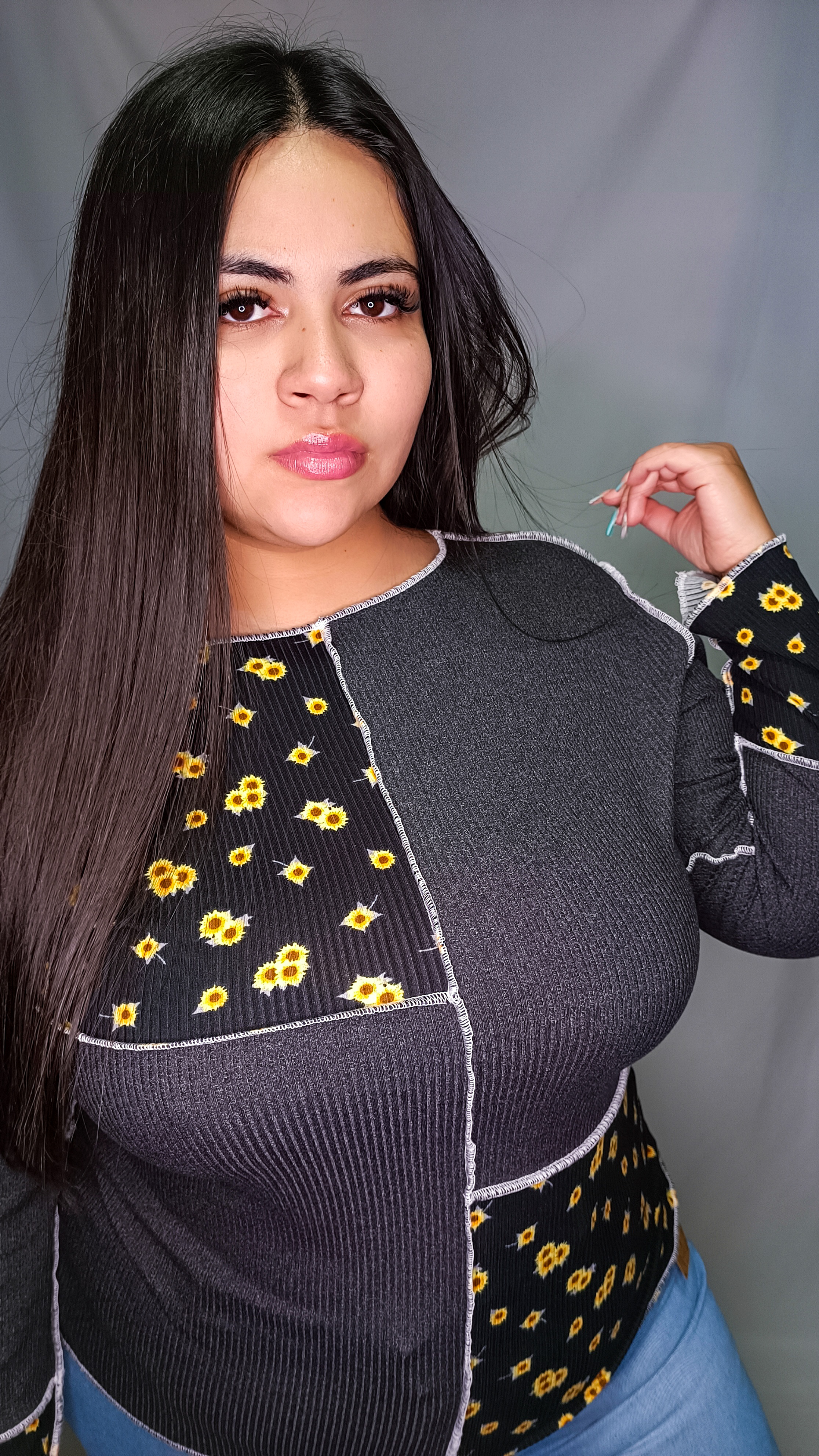 Blusa Larga Girasoles-1