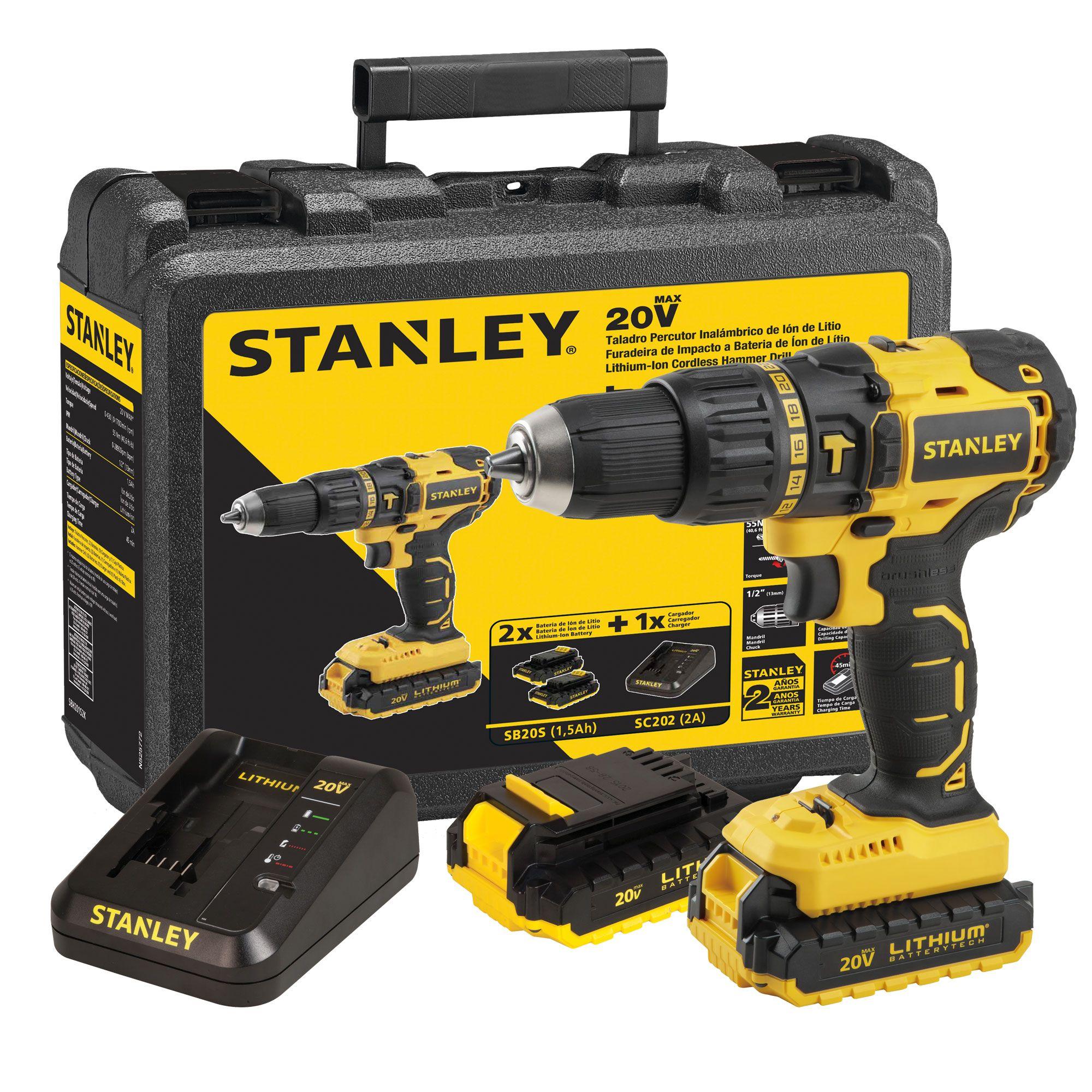 Kit Taladro Percutor 20V Brushless + 2 Baterías-0