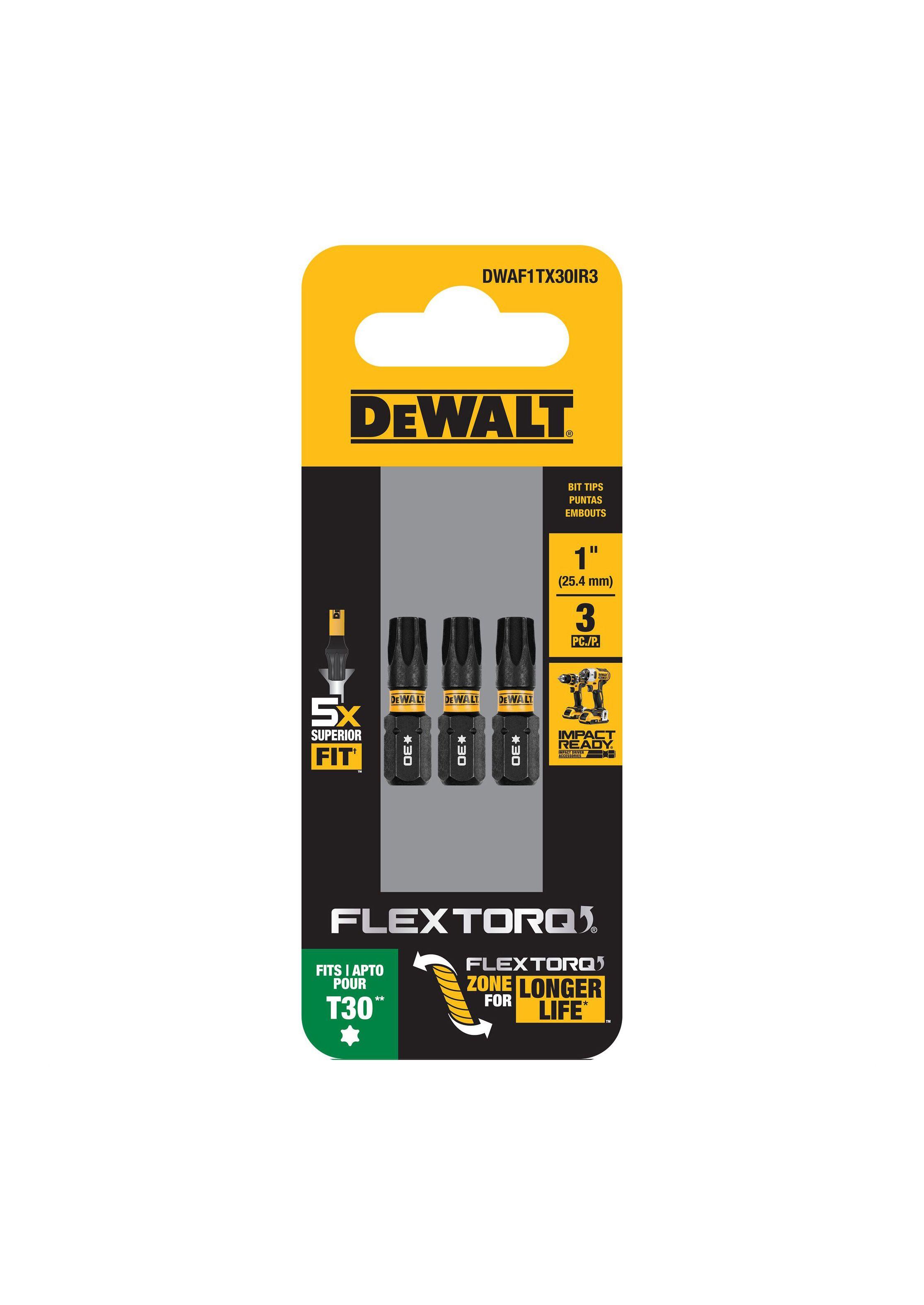 Set 3 puntas 1" T30 FLEXTORQ DEWALT DWAF1TX30IR3-2