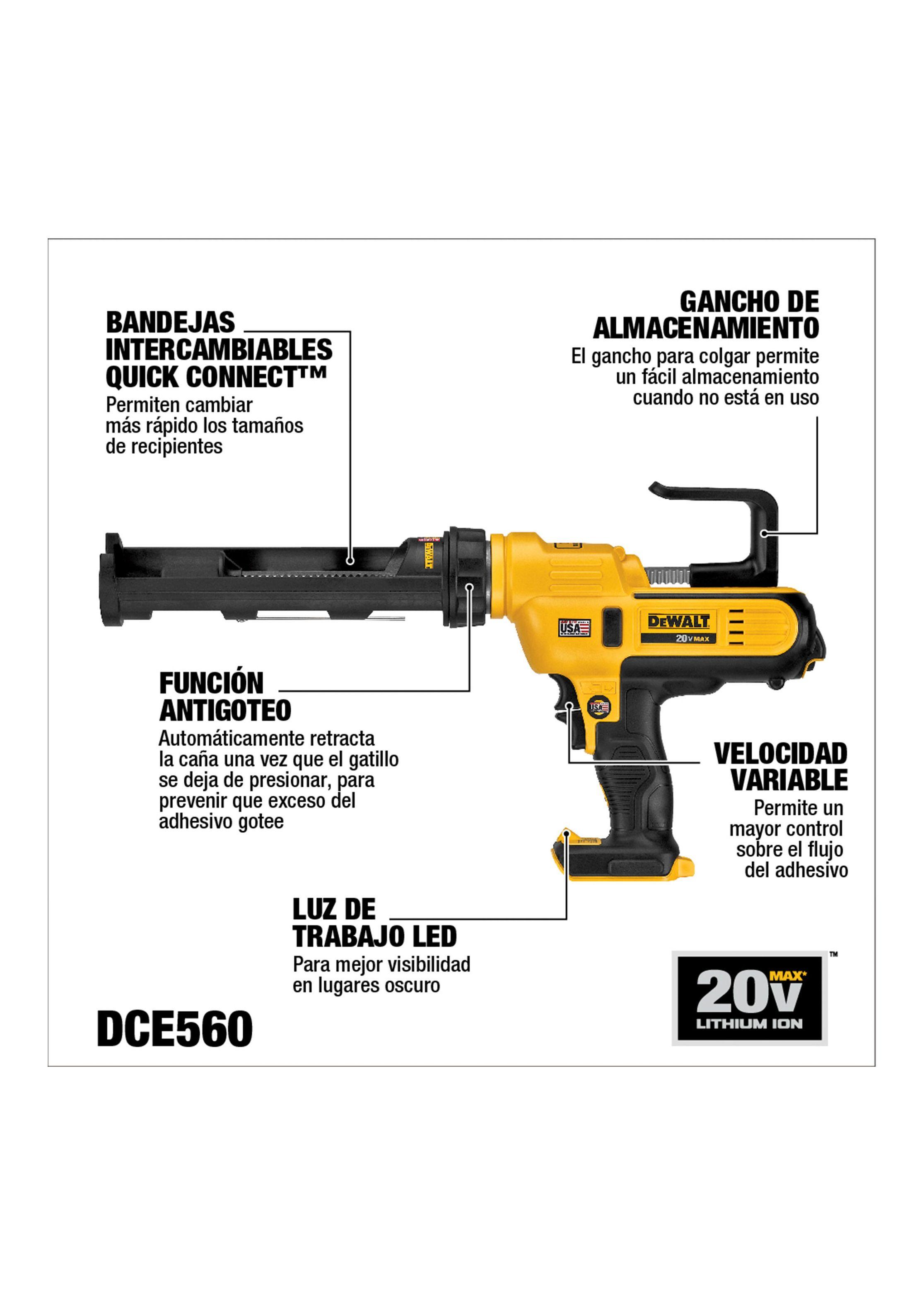 Pistola de adhesivo Sin Batería DEWALT DCE560B-1