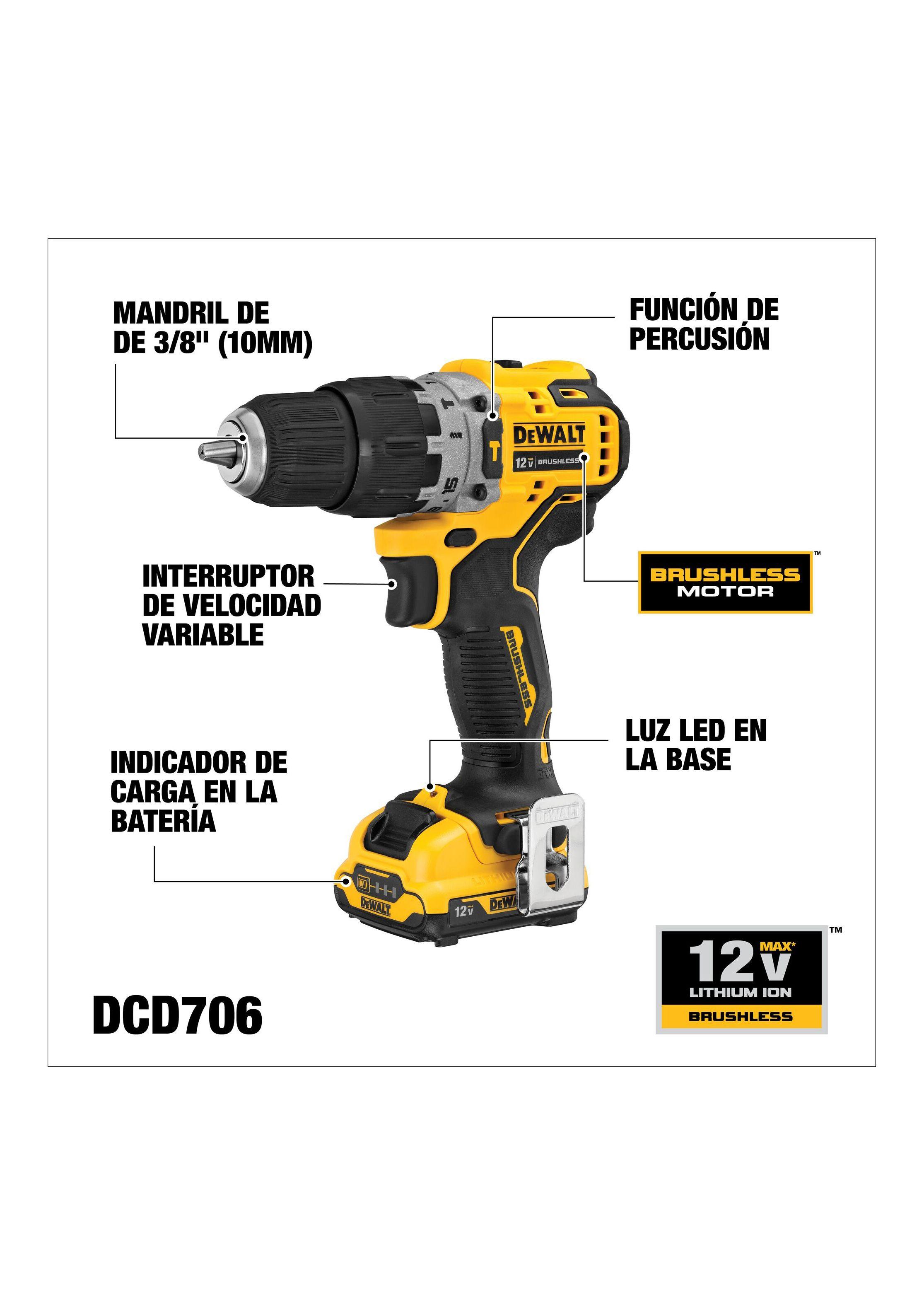 Kit Taladro percutor 3/8" 12V XTREME + accesorios-2