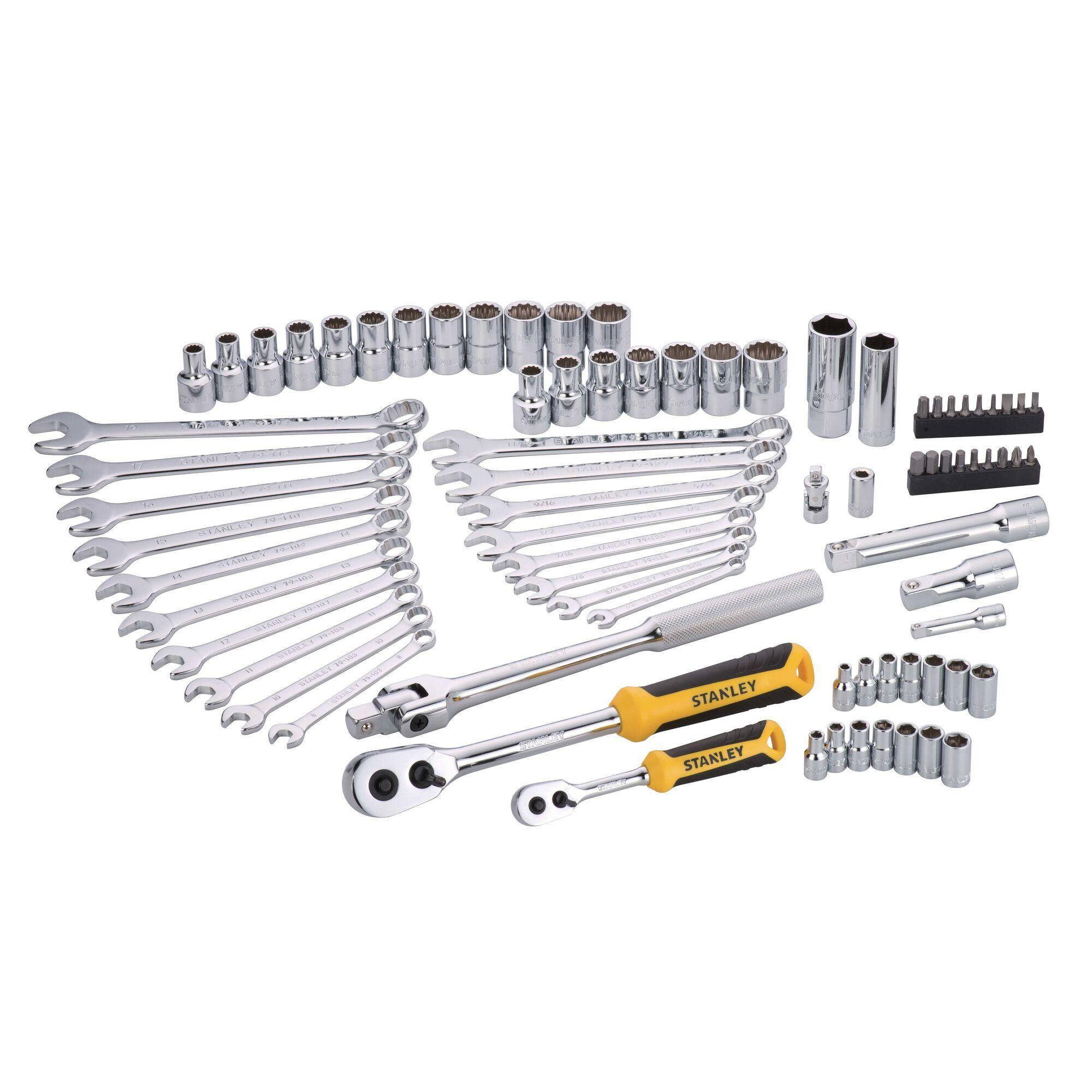 Set de dados y llaves mecánicas 1/2” y 1/4” 79 piezas-2